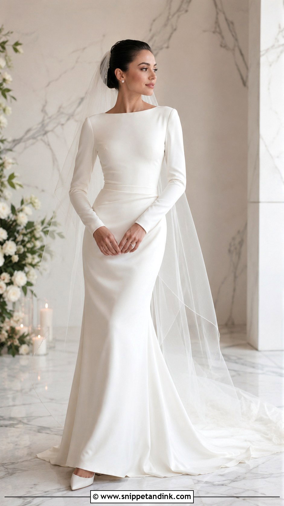 Long Sleeve Silk Wedding Dress - Snippet and Ink - 25 Silk Wedding Dress with Sleeves