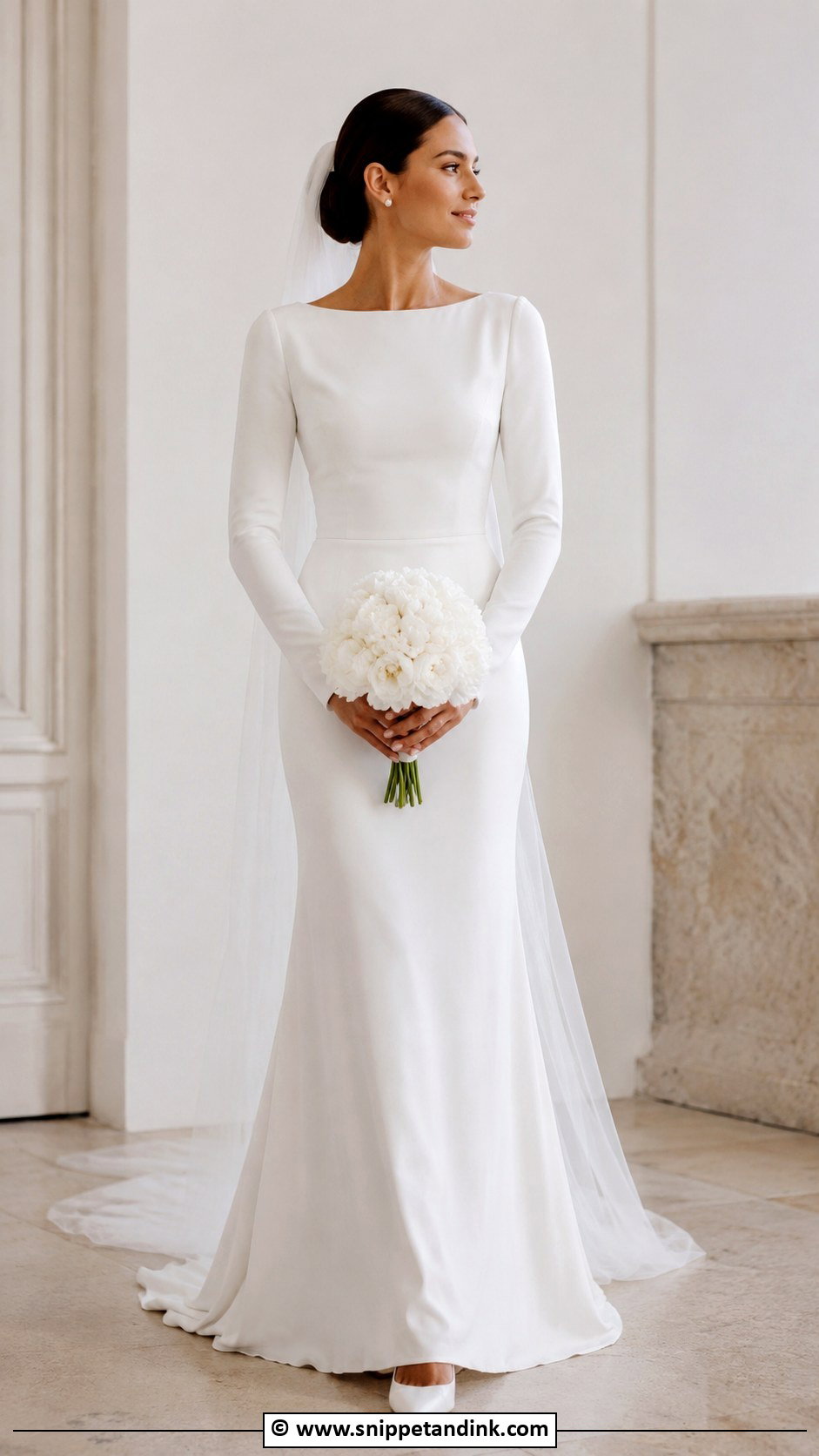 Long Sleeve Simple Wedding Dress - Snippet and Ink - 30 Wedding Dresses Long Sleeve