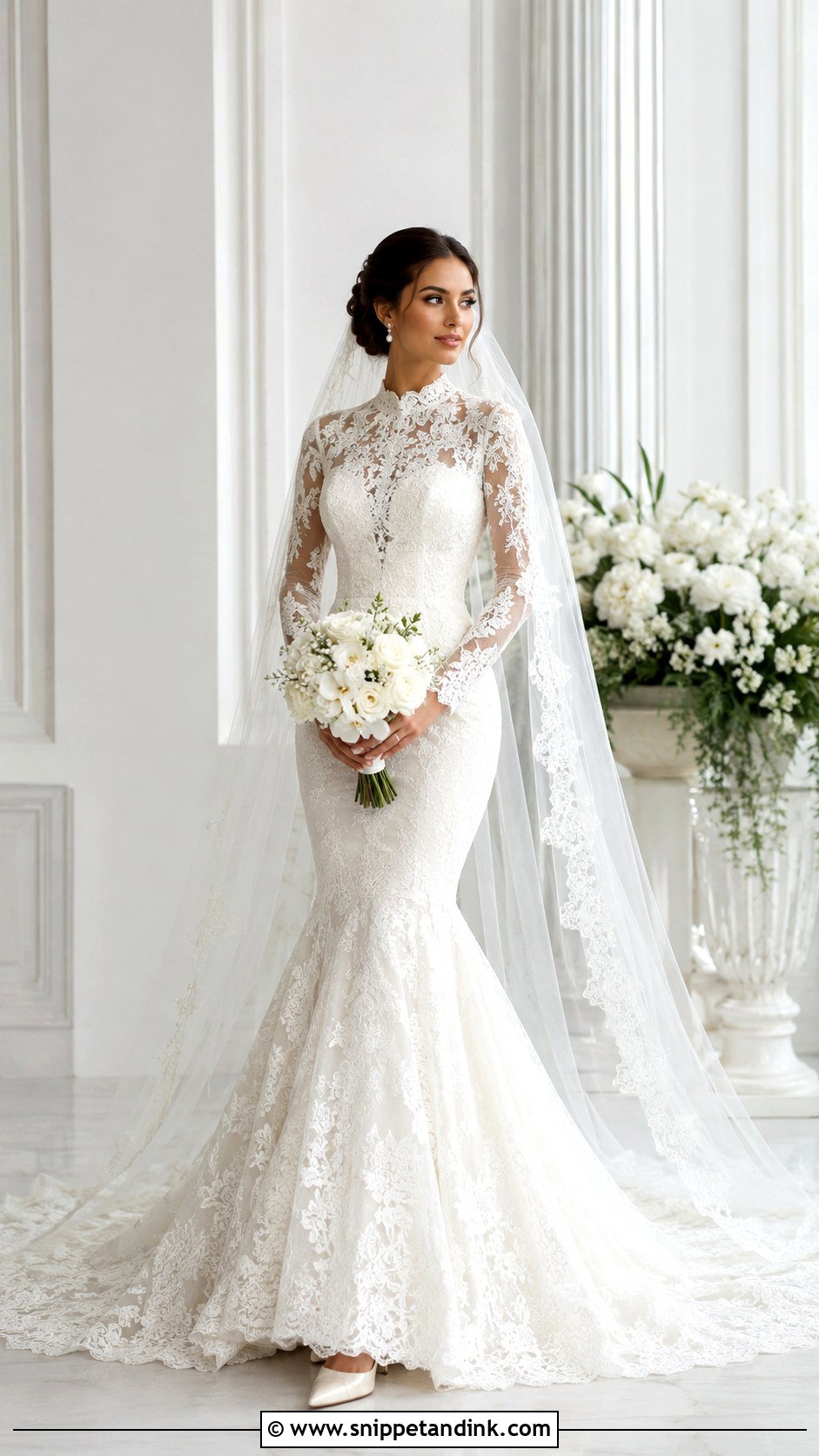 Long Sleeve Siren Wedding Dress - Snippet and Ink - 30 Siren Wedding Dress Ideas