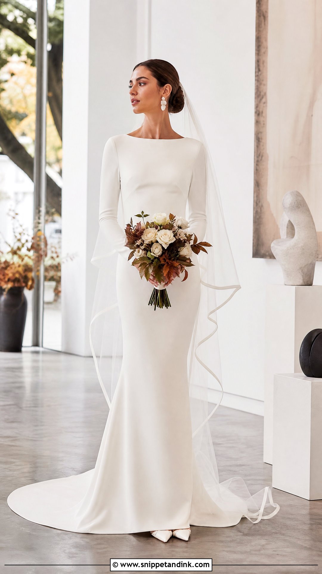 Long Sleeve Slinky Wedding Dress - Snippet and Ink - 20 Slinky Wedding Dress Ideas
