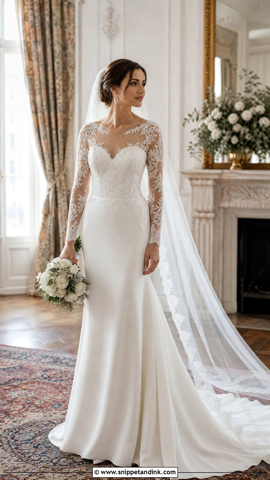 Long Sleeve Sweetheart Lace Wedding Dress - Snippet and Ink - 20 Sweet Heart Wedding Dress Ideas