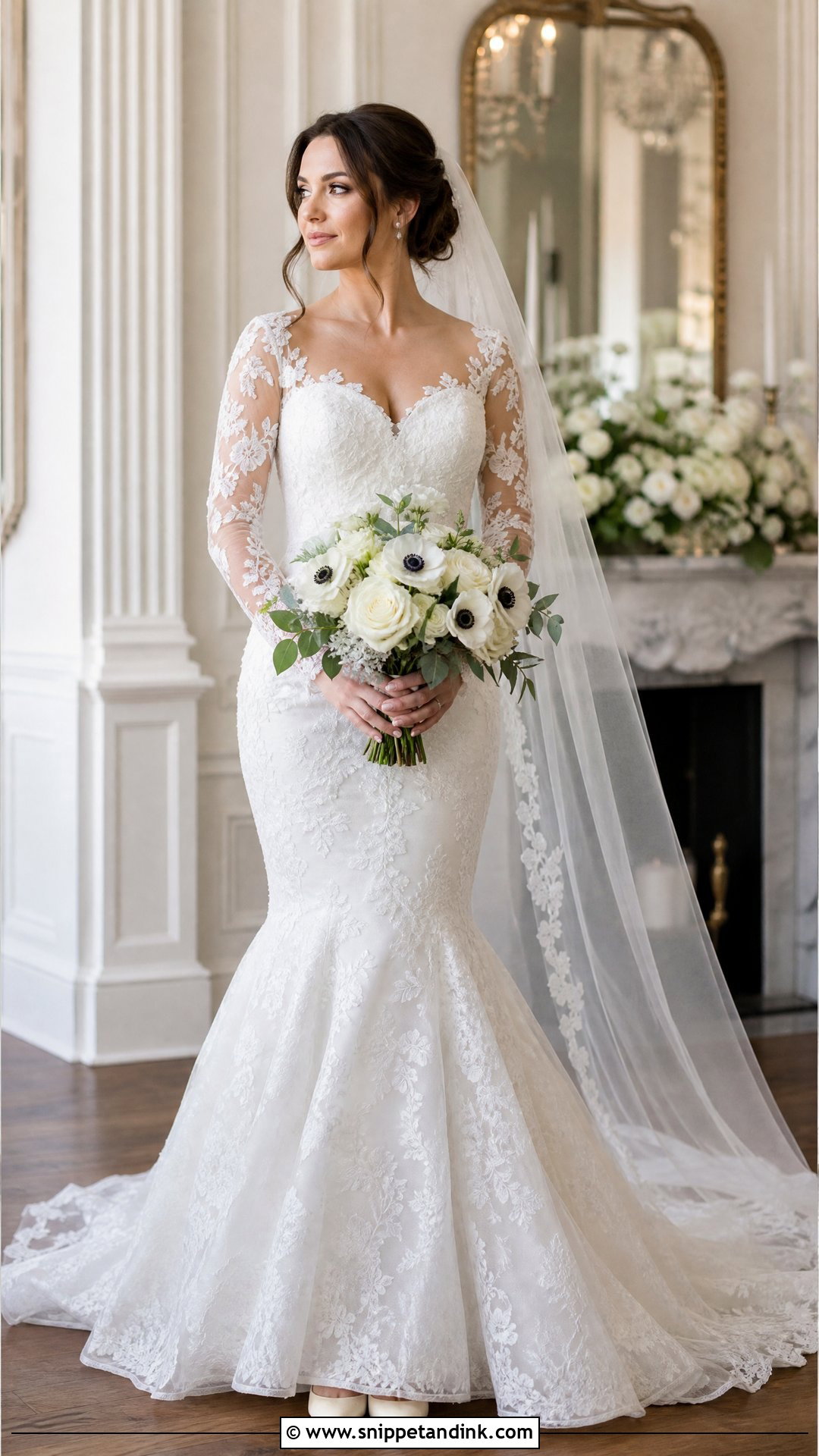 Long Sleeve Sweetheart Mermaid Wedding Dress - Snippet and Ink - 20 Sweetheart Mermaid Wedding Dress Ideas