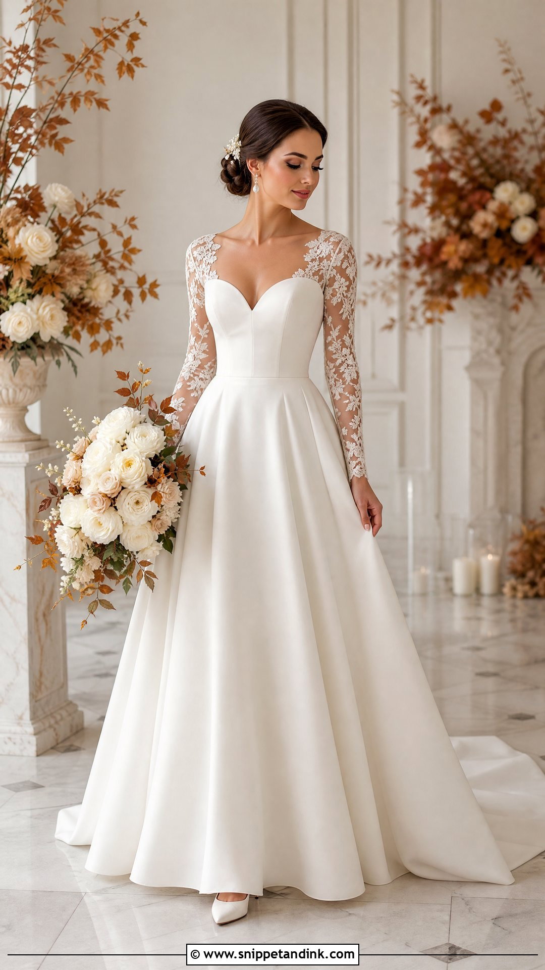 Long Sleeve Sweetheart Wedding Dress - Snippet and Ink - 20 Sweetheart Neck Wedding Dress Ideas