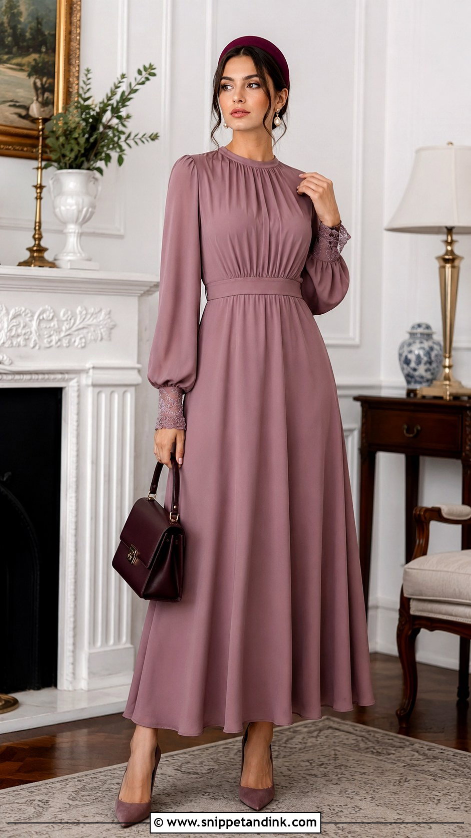 Long Sleeve Tea Gown Outfit - Snippet and Ink - 20 Tea Gown Ideas