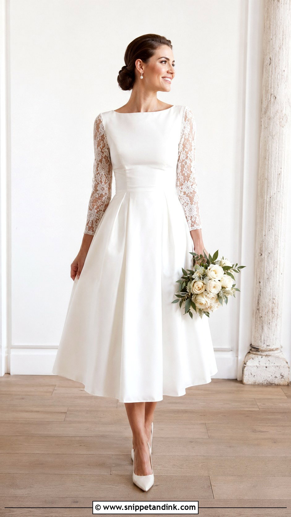 Long Sleeve Tea Length Wedding Dress - Snippet and Ink - 25 Tea Length Wedding Dress Vintage Ideas