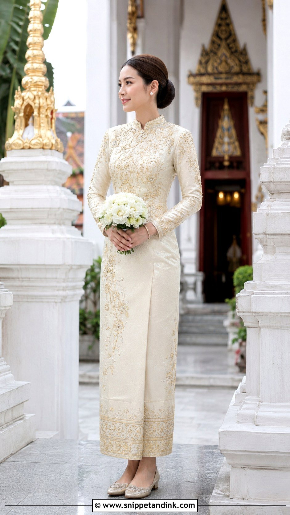 Long Sleeve Thai Temple Wedding Dress - Snippet and Ink - 20 Thailand Wedding Dress Ideas