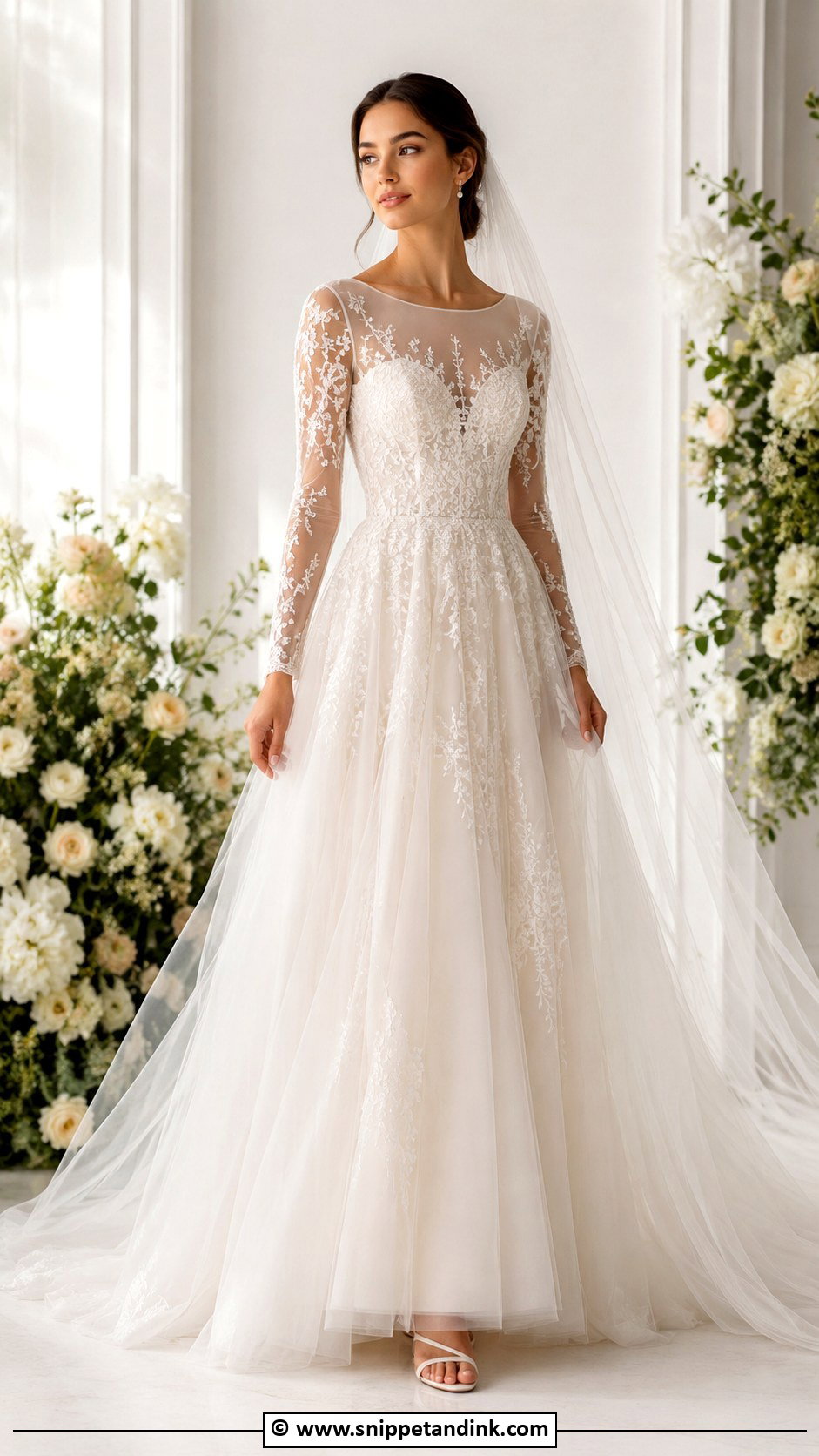 Long Sleeve Tulle Wedding Dress - Snippet and Ink - 30 Wedding Dresses Long Sleeve