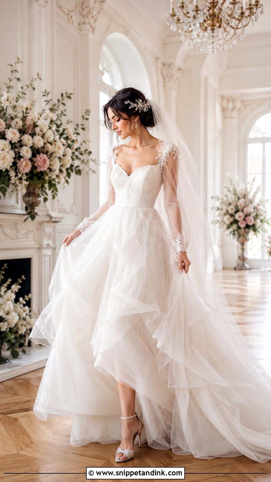 Long Sleeve Tulle Wedding Dress - Snippet and Ink - 30 Sleeve Wedding Dress Ideas