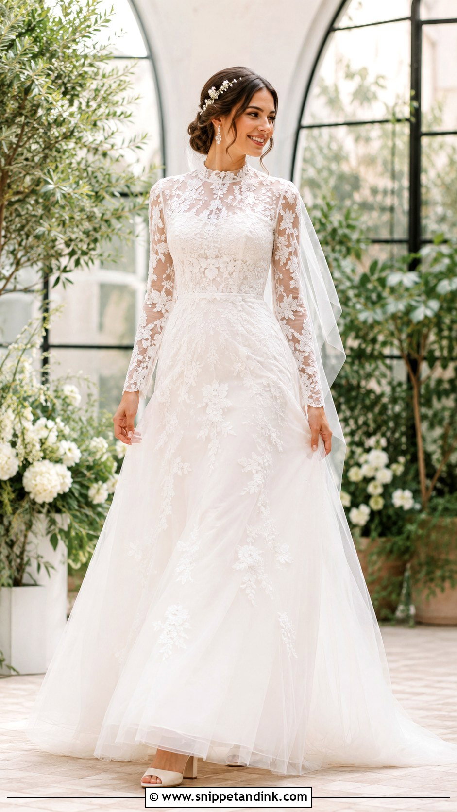 Long Sleeve Tulle Wedding Dress - Snippet and Ink - 20 Middle Eastern Wedding Dress Ideas