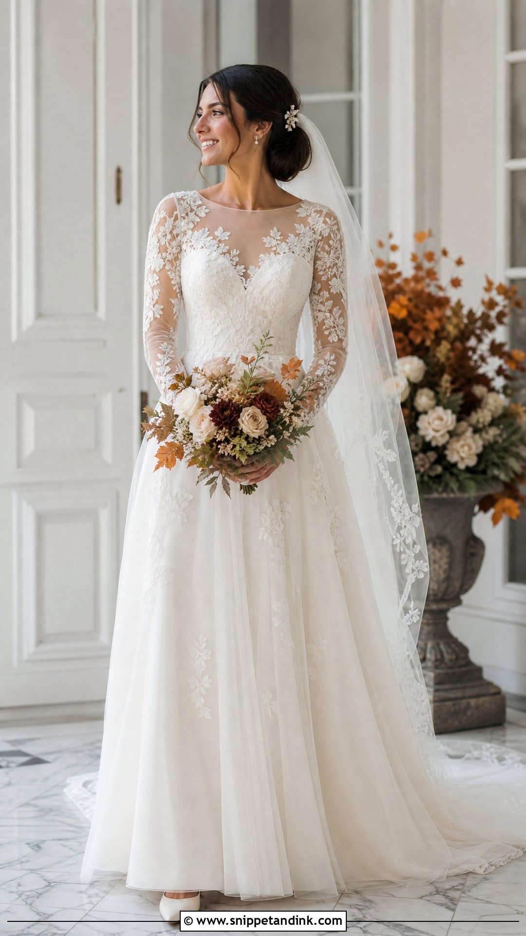 Long Sleeve Tulle Wedding Dress - Snippet and Ink - 20 Tool Wedding Dress Ideas