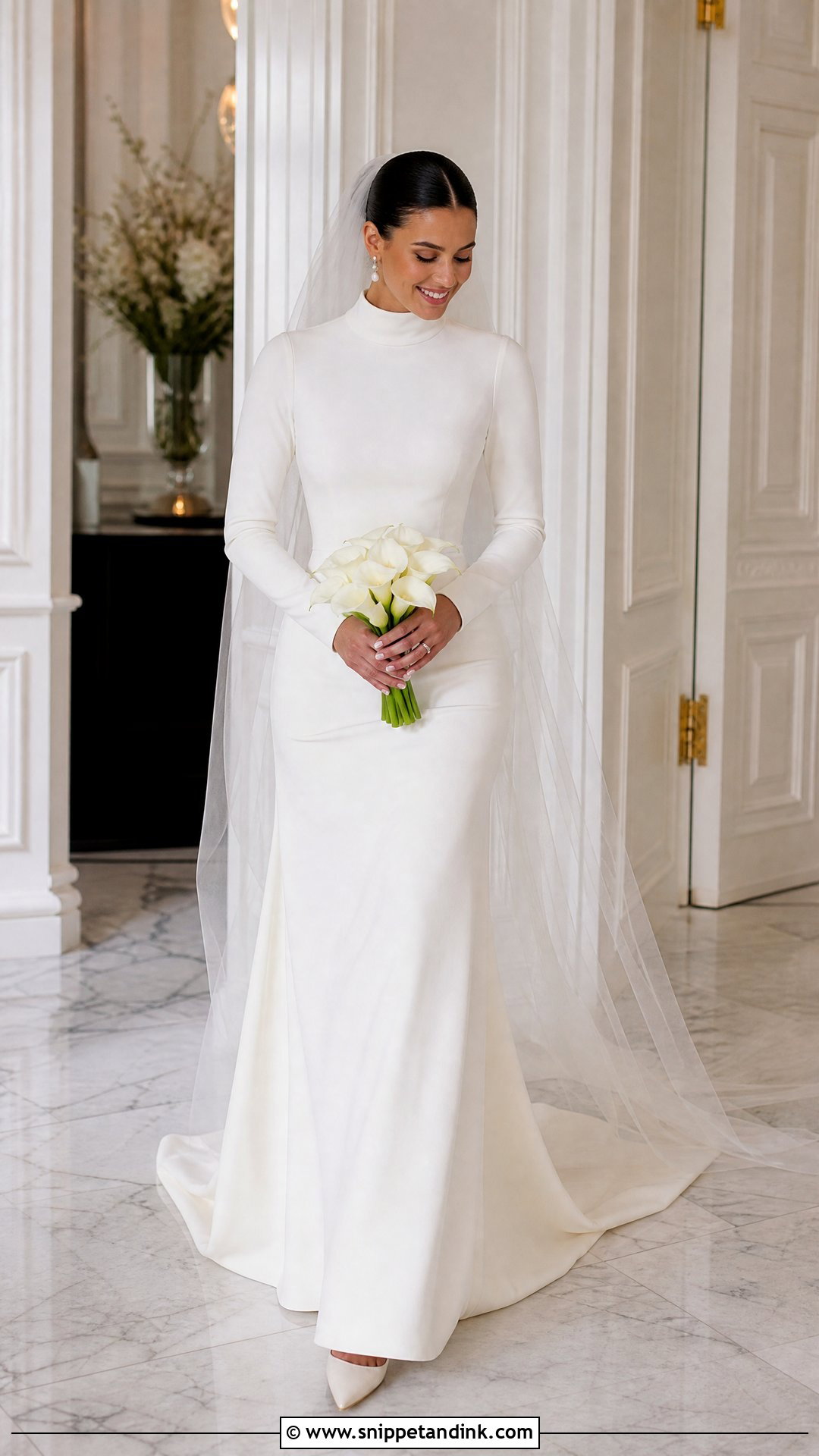 Long Sleeve Turtleneck Wedding Dress - Snippet and Ink - 25 Turtleneck Wedding Dress Ideas