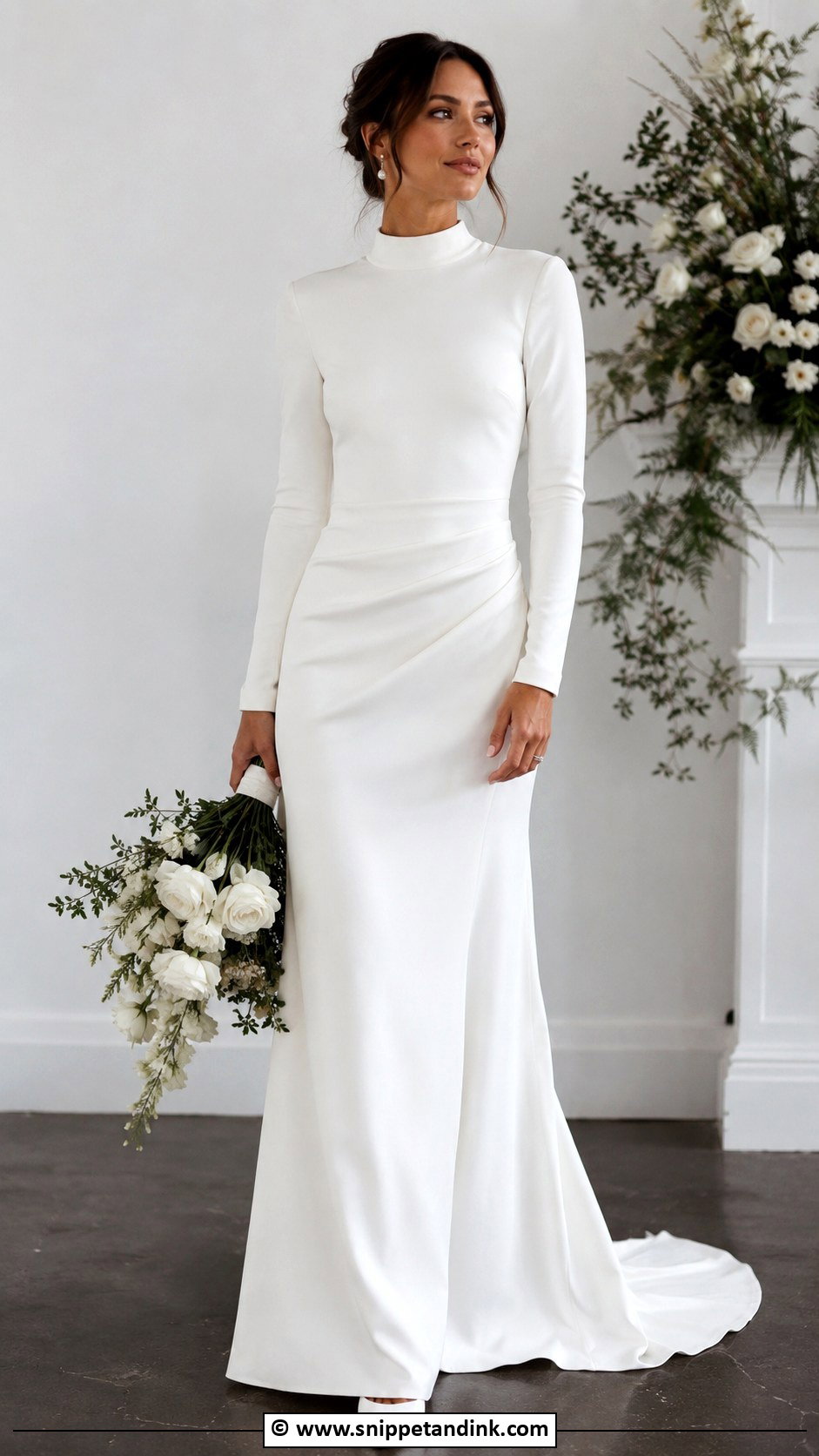 Long Sleeve Turtleneck Wedding Dress - Snippet and Ink - 25 Turtle Neck Wedding Dress Ideas