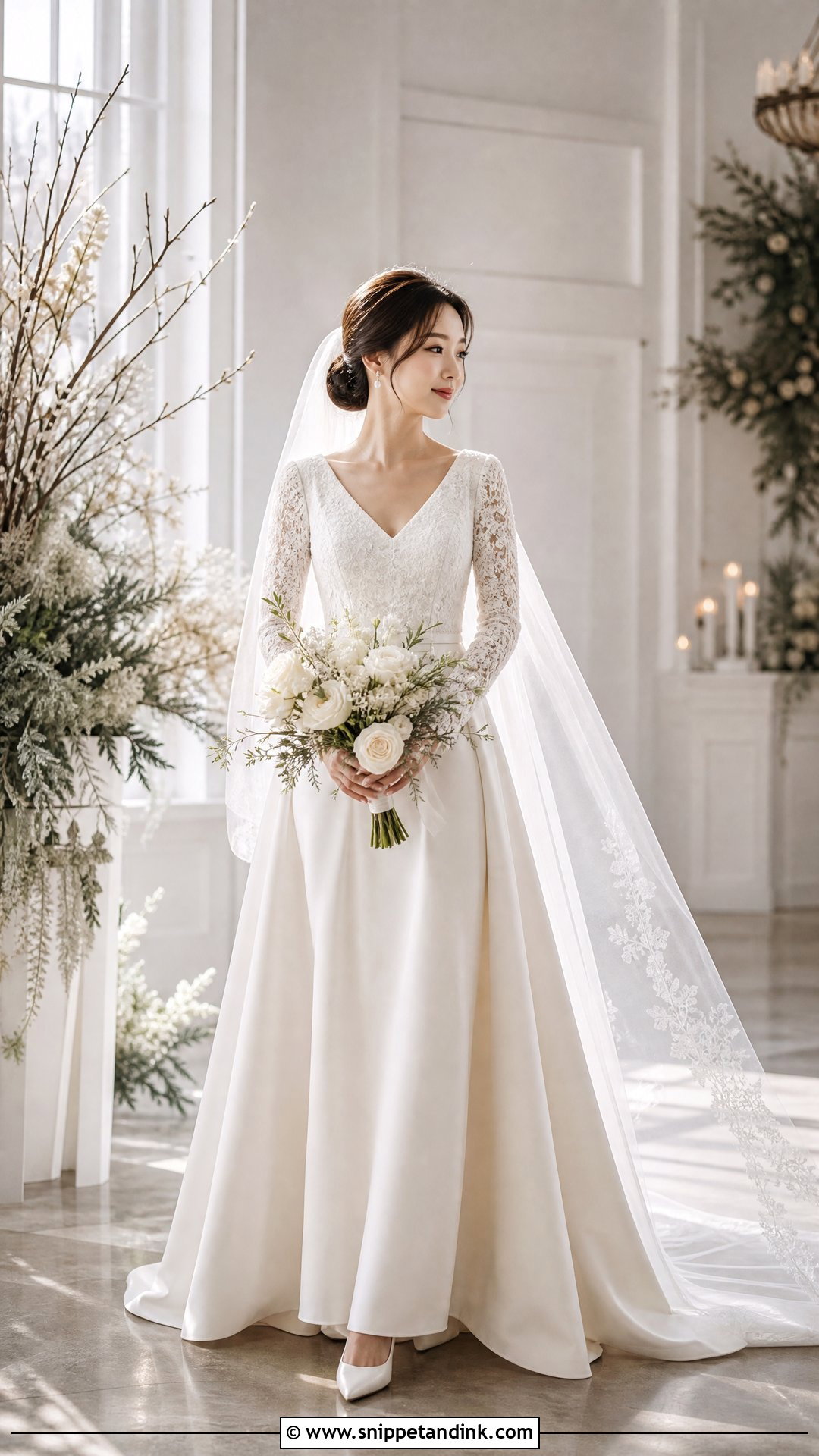 Long Sleeve V Neck Wedding Dress - Snippet and Ink - 20 Wedding Dress for Short Torso Ideas