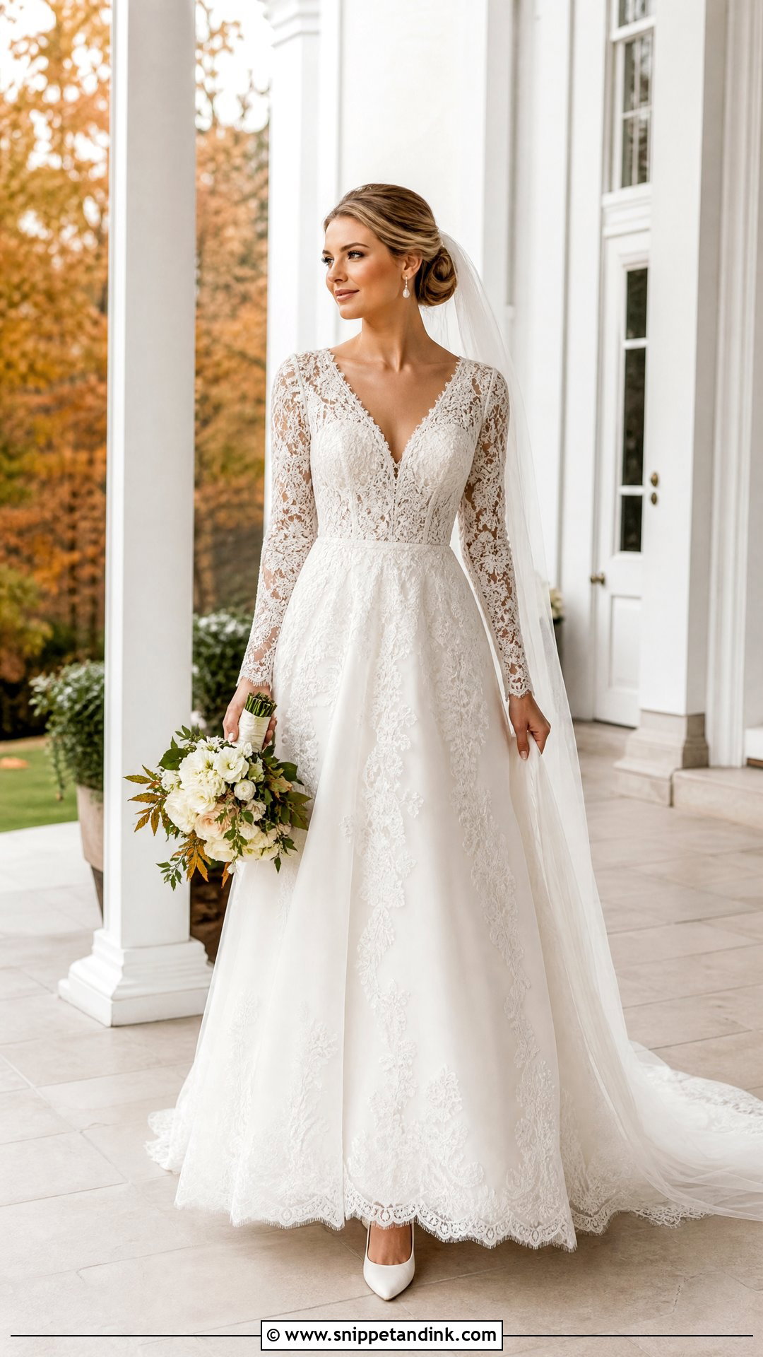 Long Sleeve V Neck Wedding Dress - Snippet and Ink - 20 V Neckline Wedding Dress Ideas
