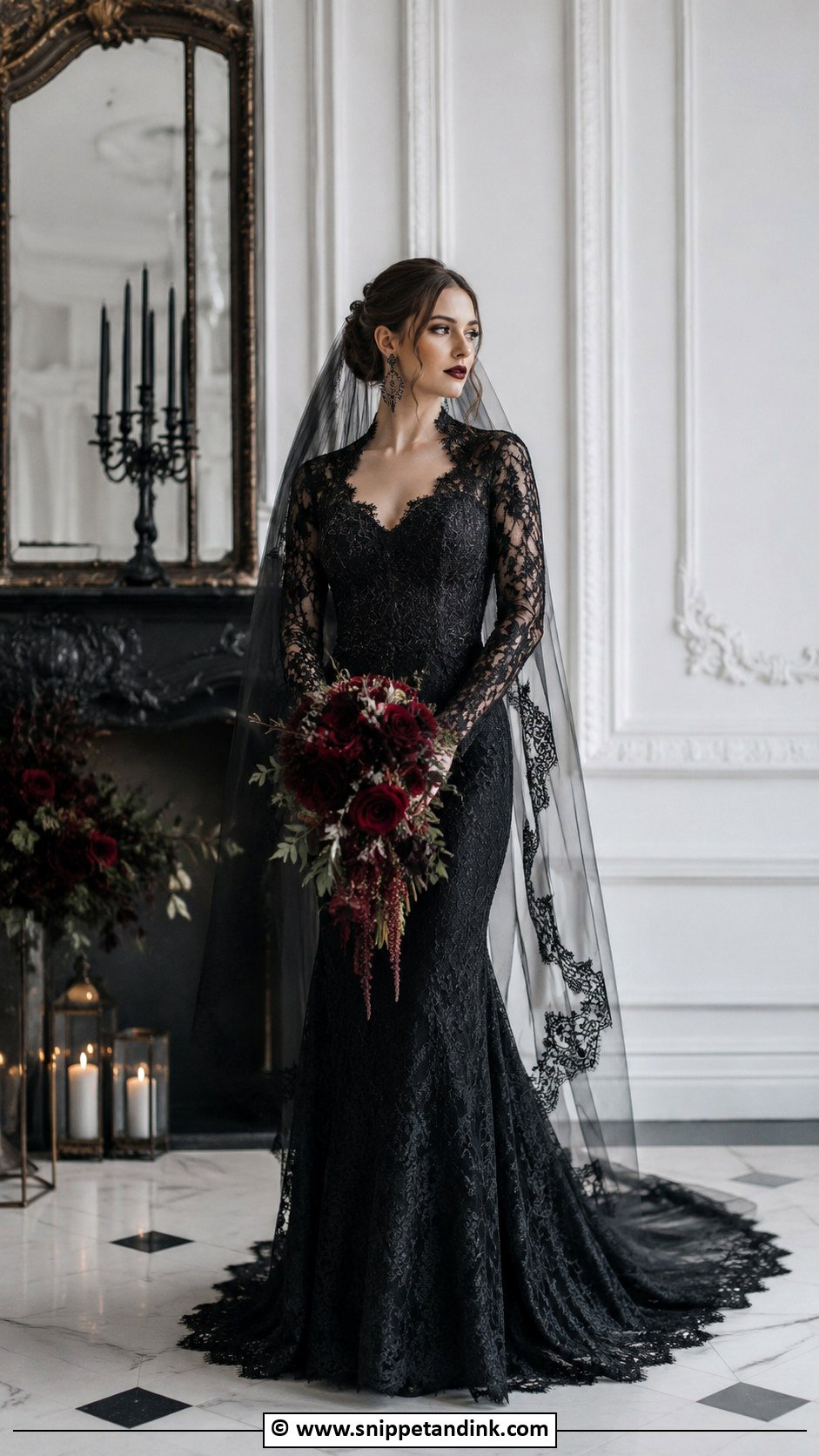Long Sleeve Vampire Wedding Dress - Snippet and Ink - 25 Vampire Wedding Dress Ideas