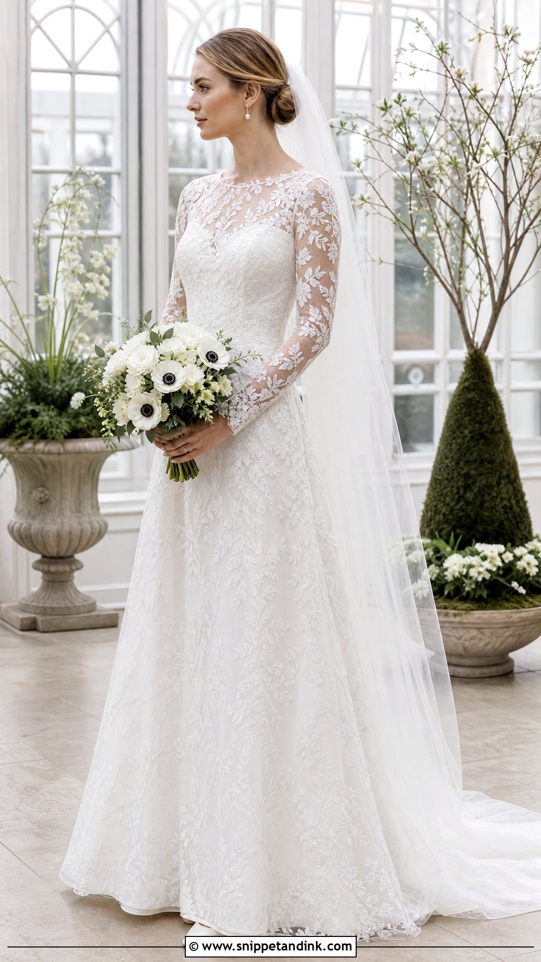 Long Sleeve Vine Lace Wedding Dress - Snippet and Ink - 20 Wedding Dress with Vines Ideas