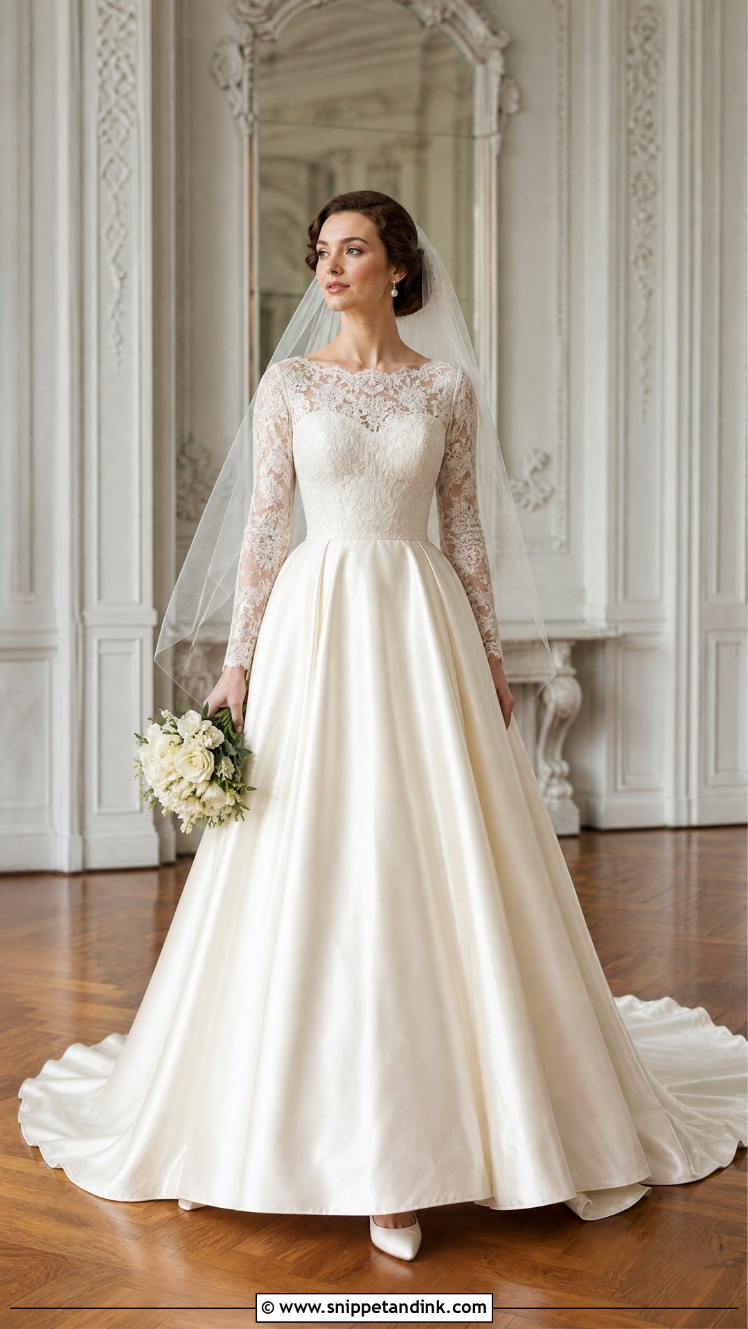 Long Sleeve Vintage 50s Wedding Dress - Snippet and Ink - 20 Vintage 50s Wedding Dresses