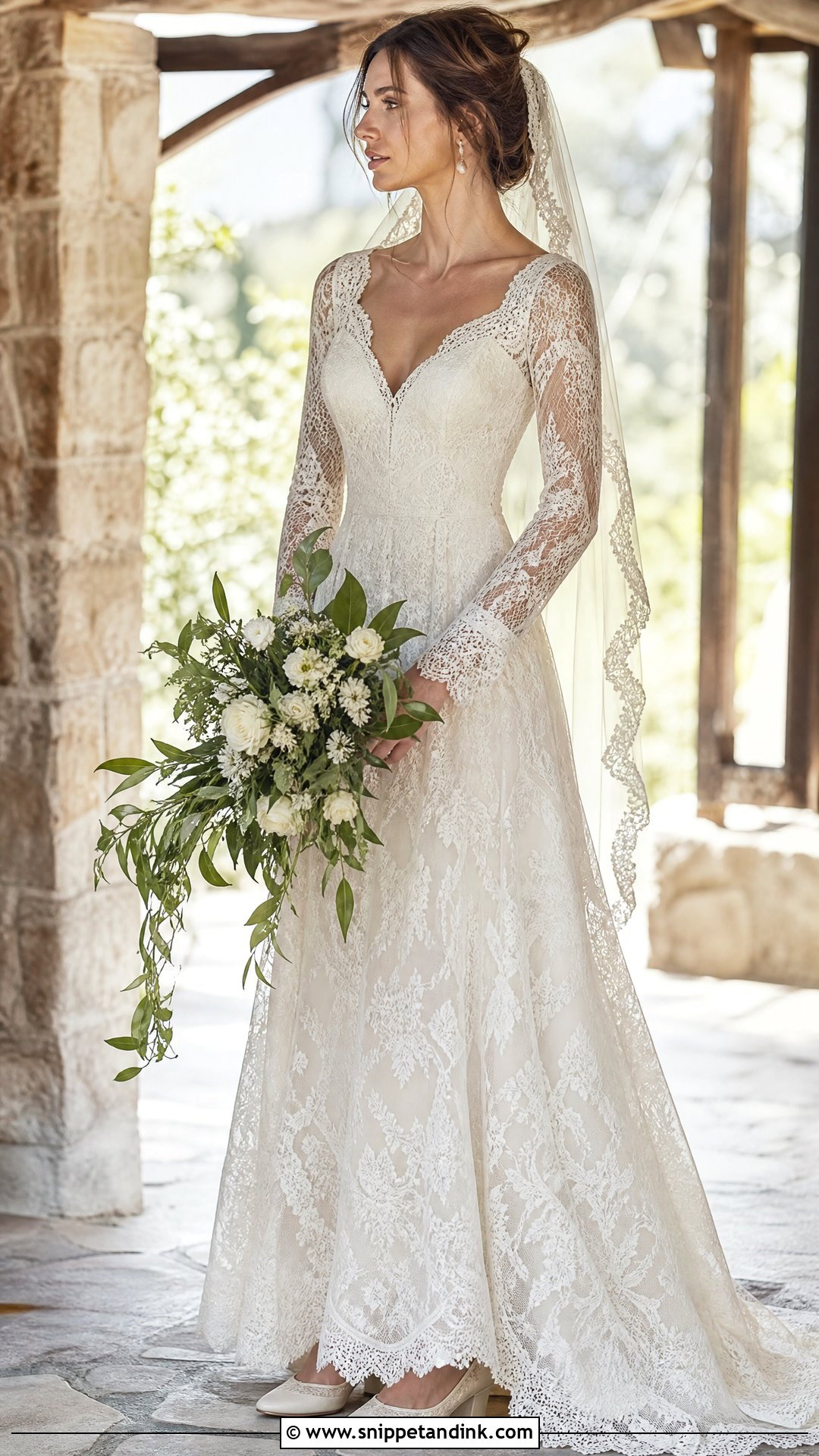 Long Sleeve Vintage Bohemian Lace Wedding Dress - Snippet and Ink - 20 Vintage Bohemian Lace Wedding Dress Ideas