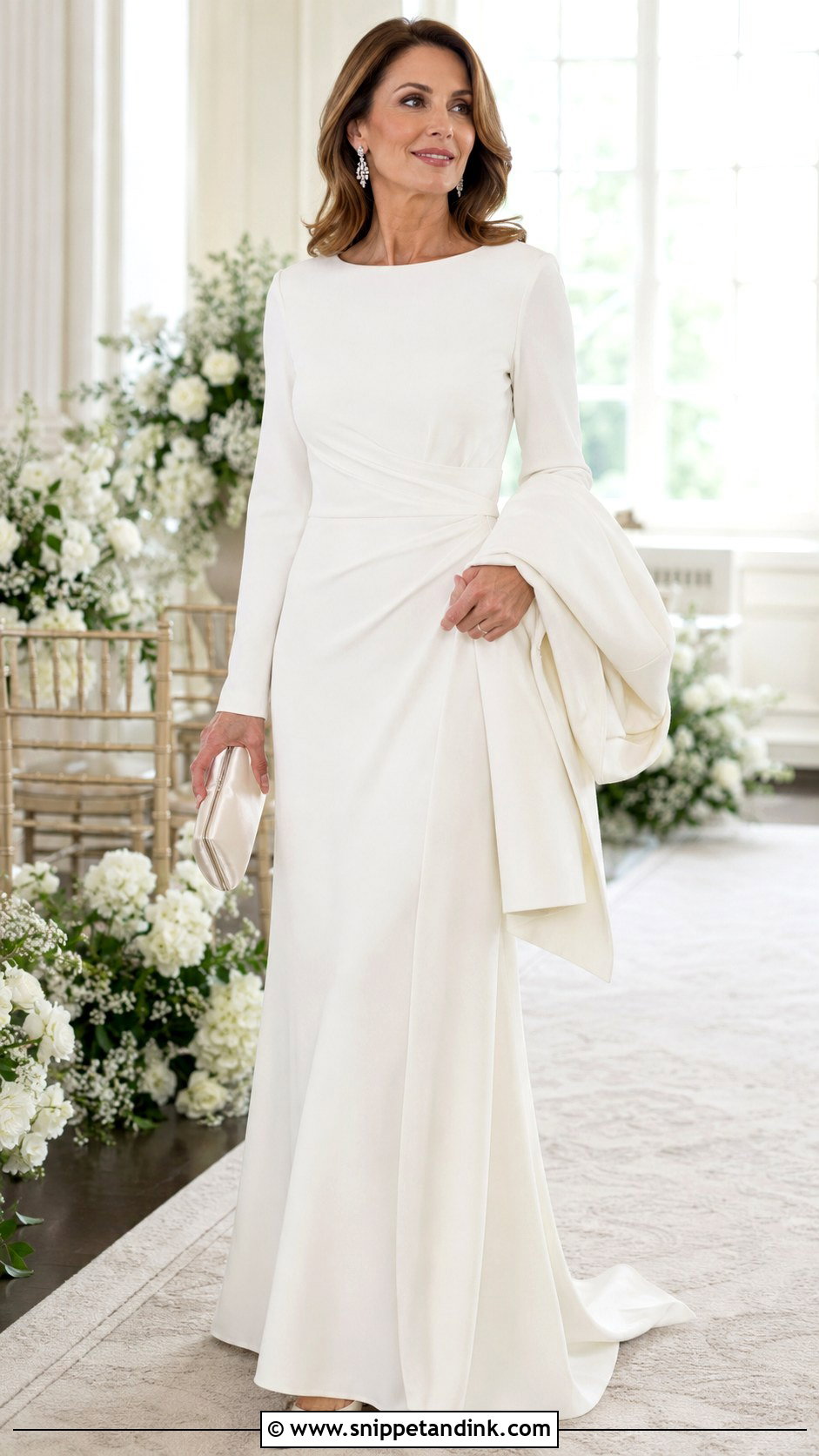 Long Sleeve Vow Renewal Dress - Snippet and Ink - 20 Wedding Renewal Dress Ideas