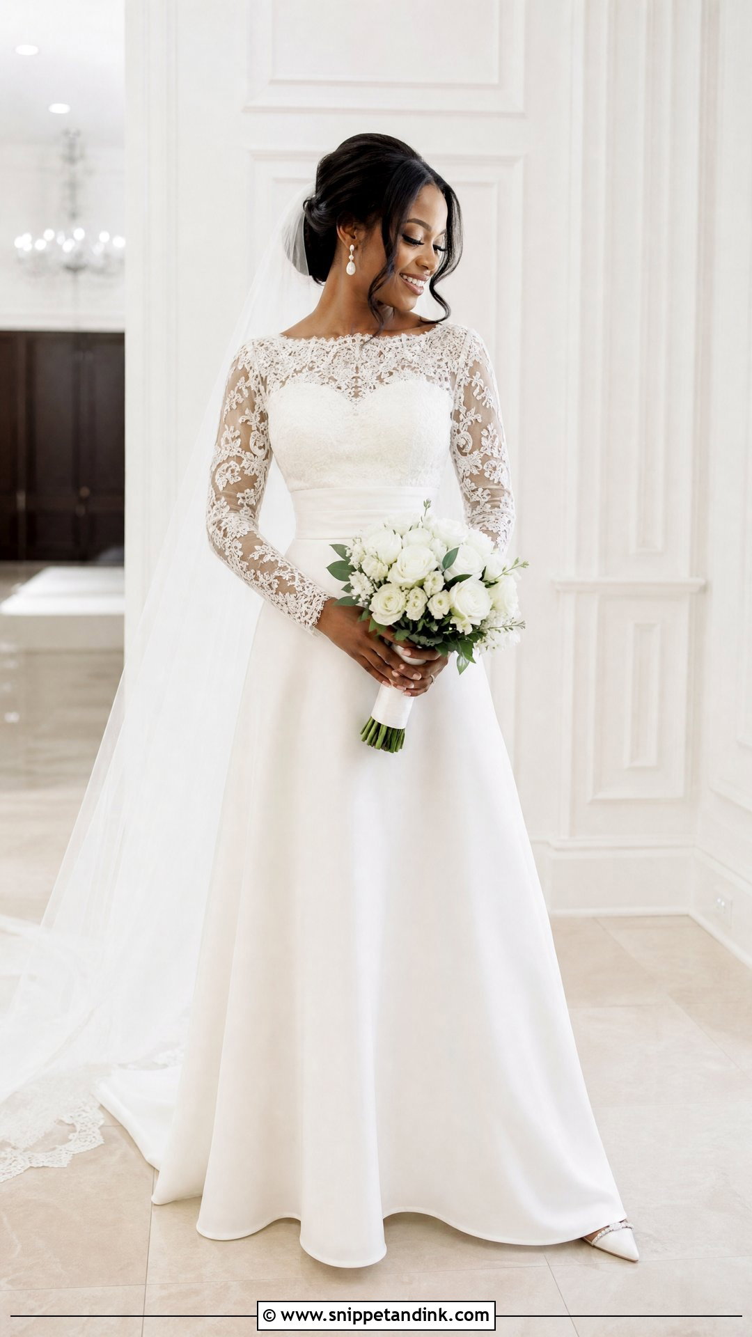 Long Sleeve Wedding Dress - Snippet and Ink - 25 Black People Wedding Dresses