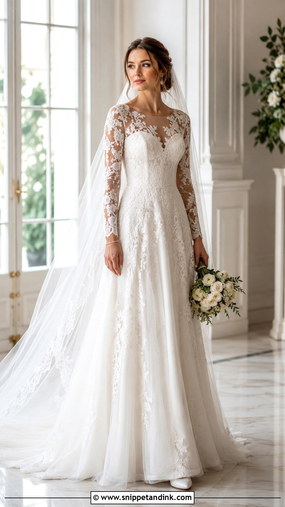 Long Sleeve Wedding Dress - Snippet and Ink - 30 Long Wedding Dresses