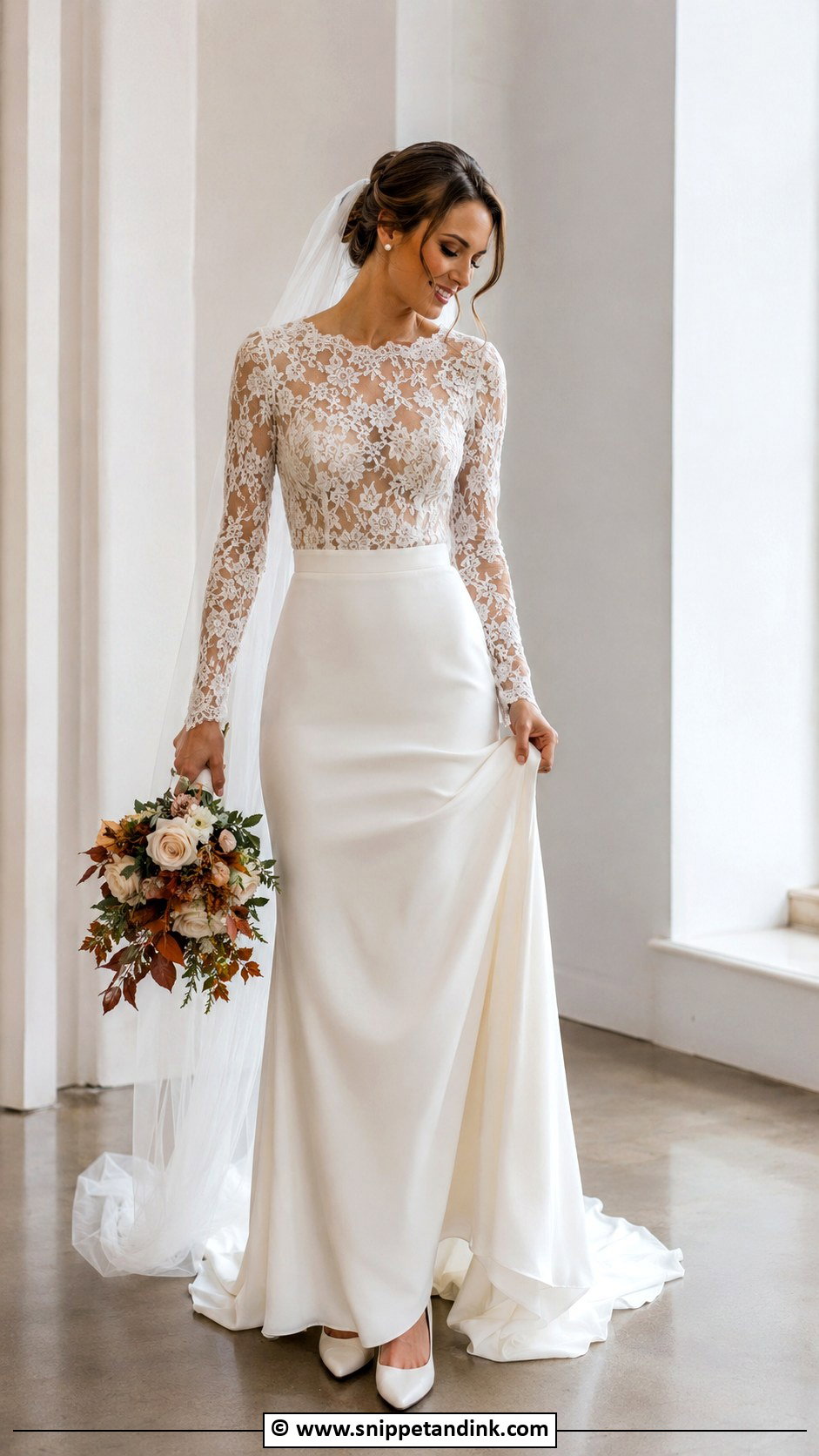 Long Sleeve Wedding Dress - Snippet and Ink - 30 2 Piece Wedding Dress Ideas