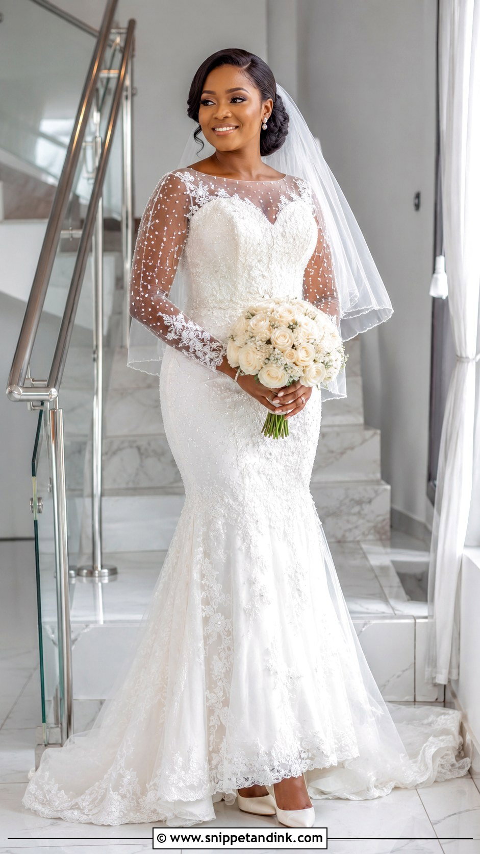 Long Sleeve Wedding Dress - Snippet and Ink - 20 Best Lady Wedding Dresses in Nigeria