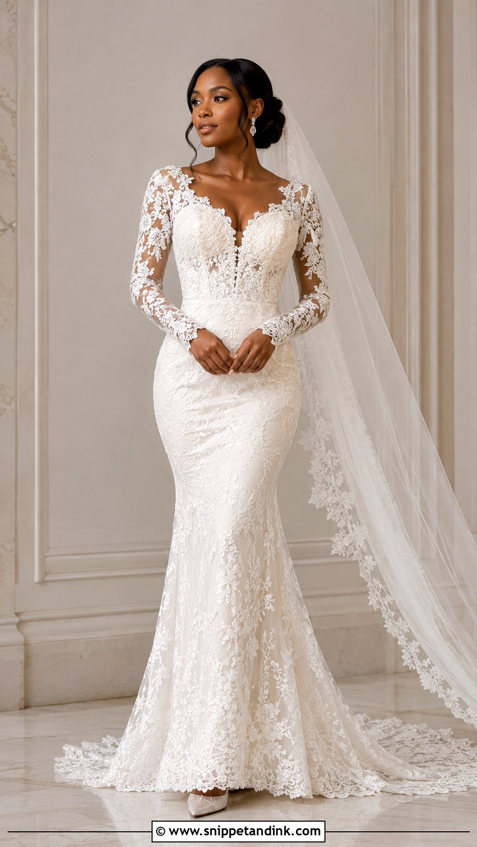 Long Sleeve Wedding Dress For Black Women - Snippet and Ink - 30 Wedding Dress Black Women Ideas