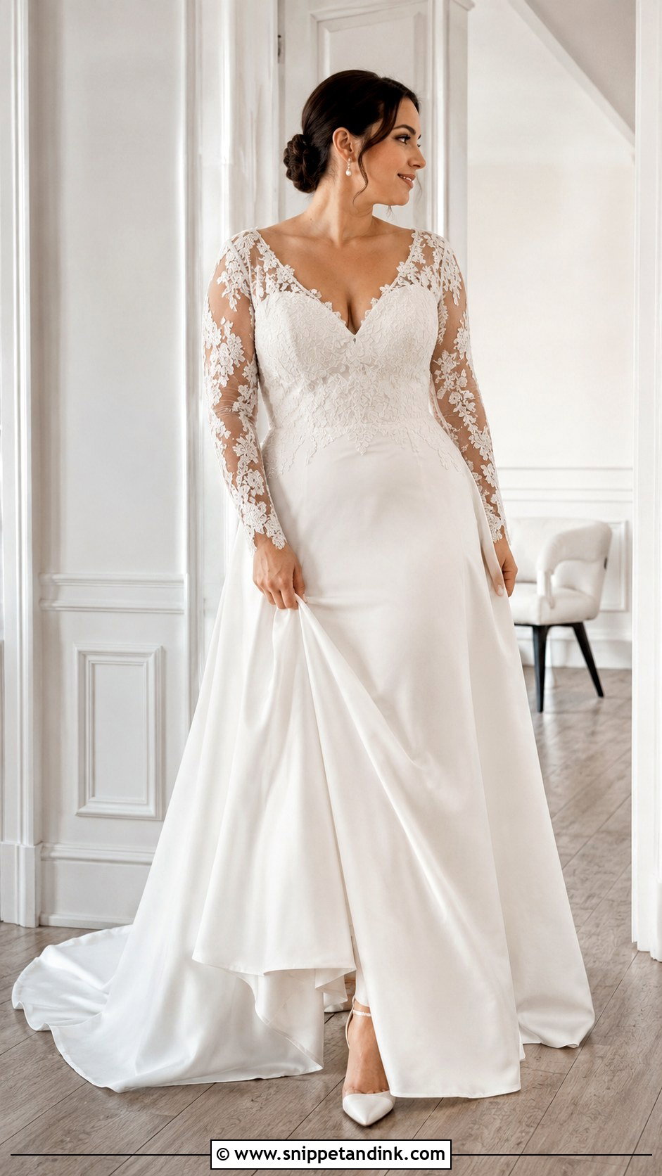 Long Sleeve Wedding Dress For Curvy Brides - Snippet and Ink - 30 Wedding Dresses for Curvy Brides