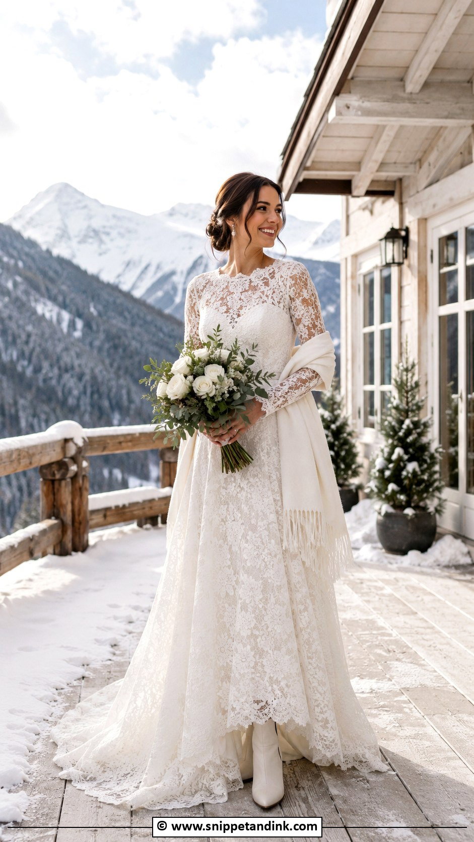 Long Sleeve Wedding Dress For Mountain Wedding - Snippet and Ink - 30 Destination Wedding Dress Ideas