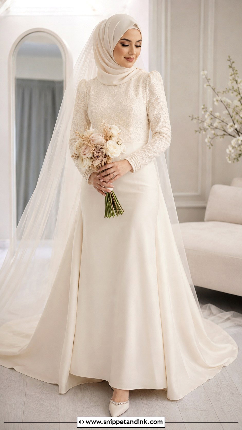 Long Sleeve Wedding Dress Hijab - Snippet and Ink - 35 Wedding Dress Hijab Ideas