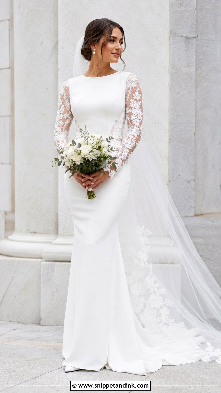 Long Sleeve Wedding Dress Outfit - Snippet and Ink - 25 Wedding Outfit for Bride Ideas