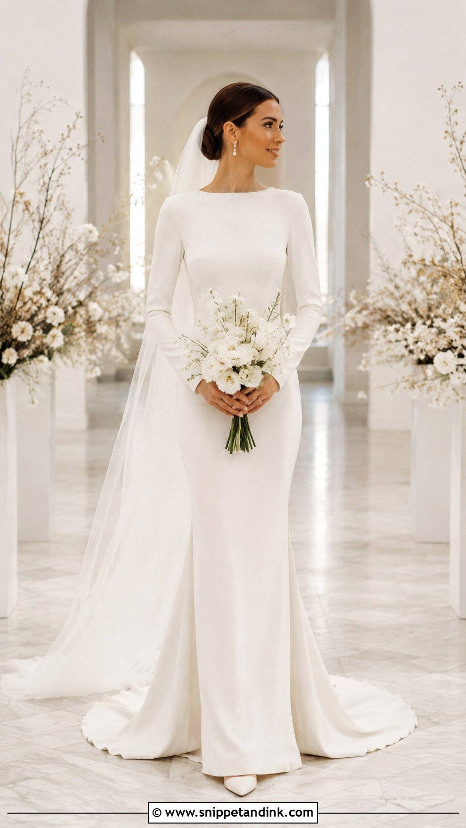 Long Sleeve Wedding Dress Outfit - Snippet and Ink - 25 Wedding Outfits for Bride