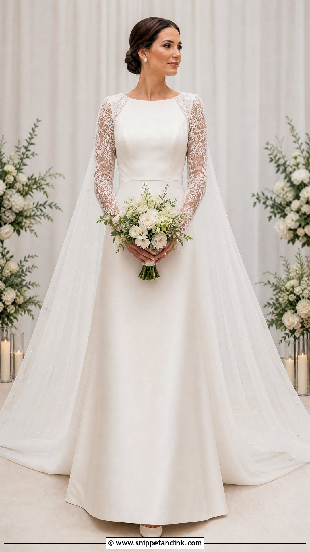 Long Sleeve Wedding Dress With Cape Wings - Snippet and Ink - 20 Wedding Dress with Wings Ideas