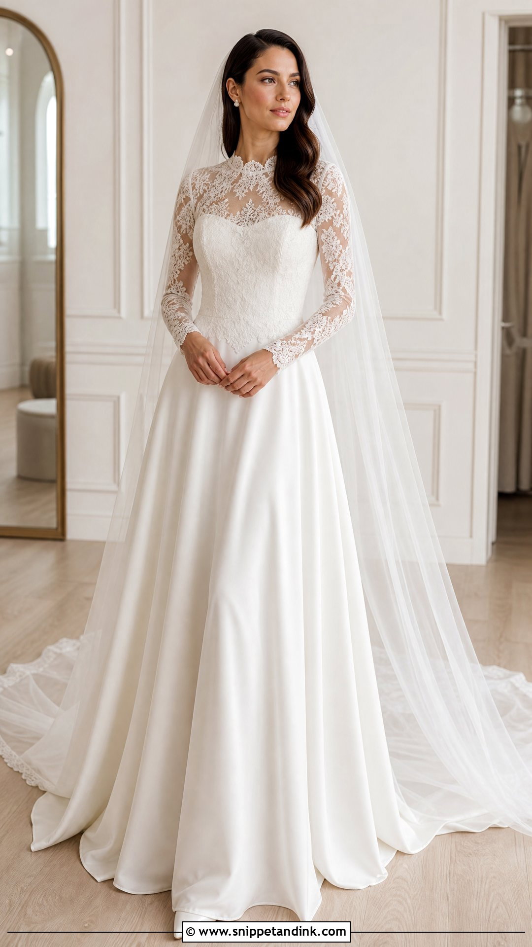 Long Sleeve Wedding Dress With Chantilly Lace Overlay - Snippet and Ink - 20 Wedding Dress with Lace Overlay Ideas