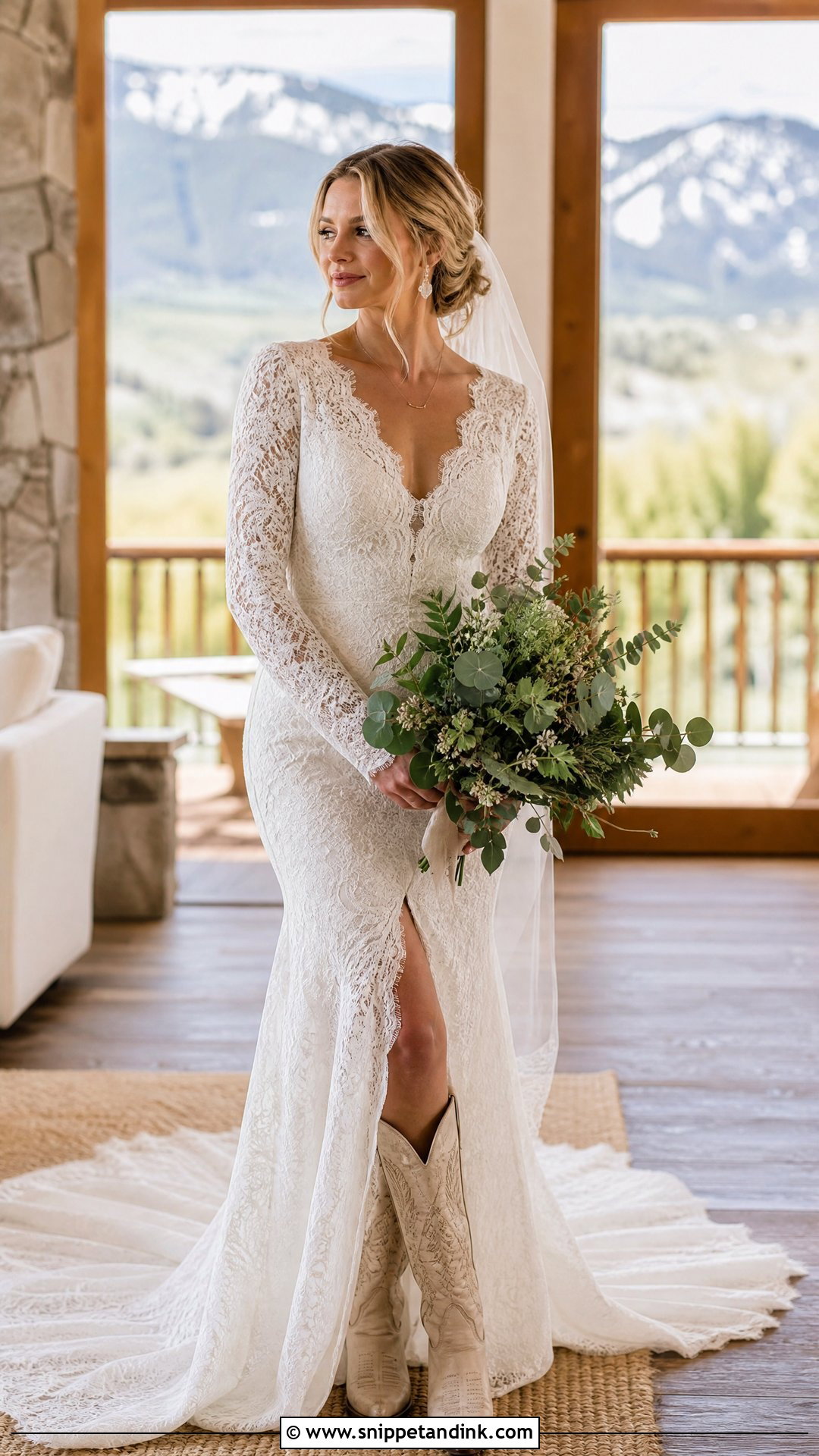 Long Sleeve Wedding Dress With Cowboy Boots - Snippet and Ink - 25 Wedding Dress with Boots Ideas