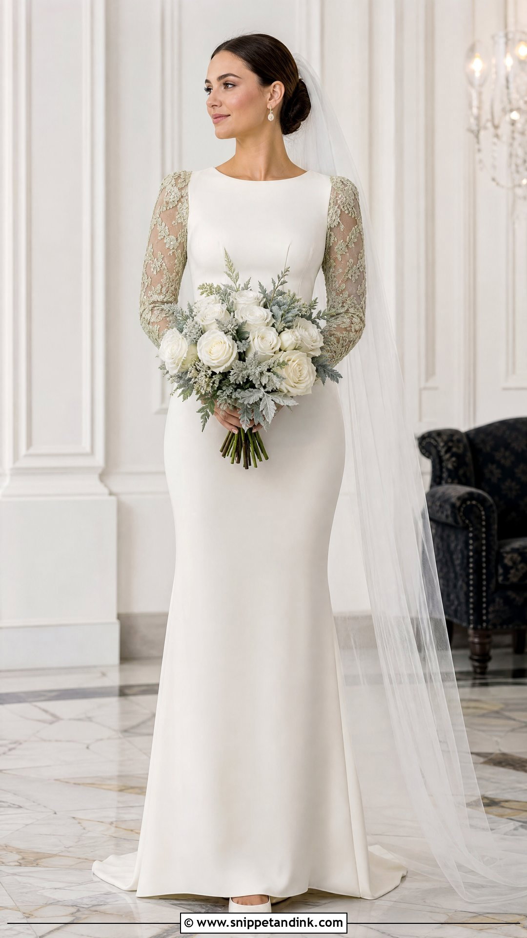 Long Sleeve Wedding Dress With Green Lace - Snippet and Ink - 20 Wedding Dress with Green Accents Ideas