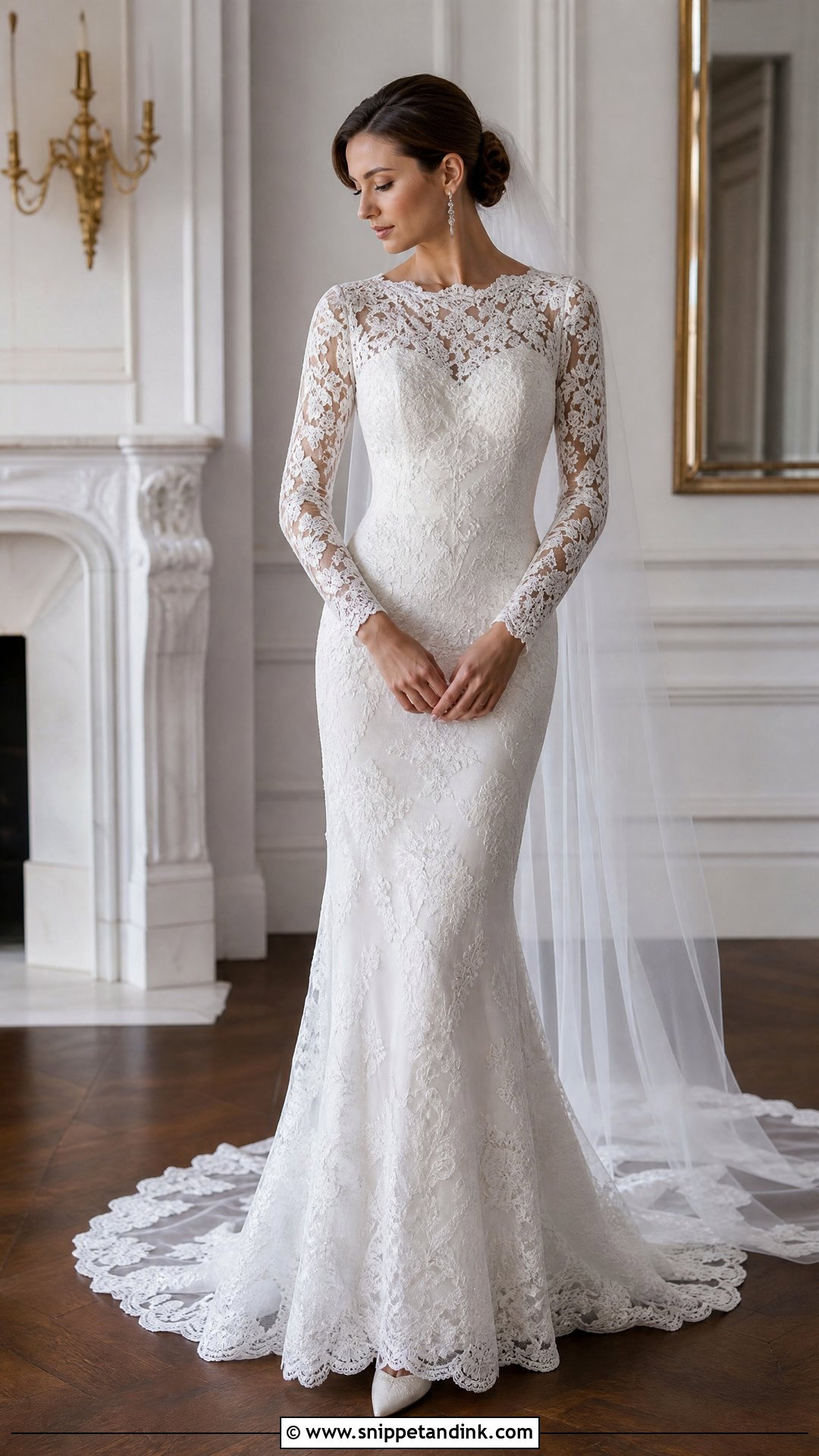 Long Sleeve Wedding Dress With Lace Detail - Snippet and Ink - 25 Different Wedding Dress Styles