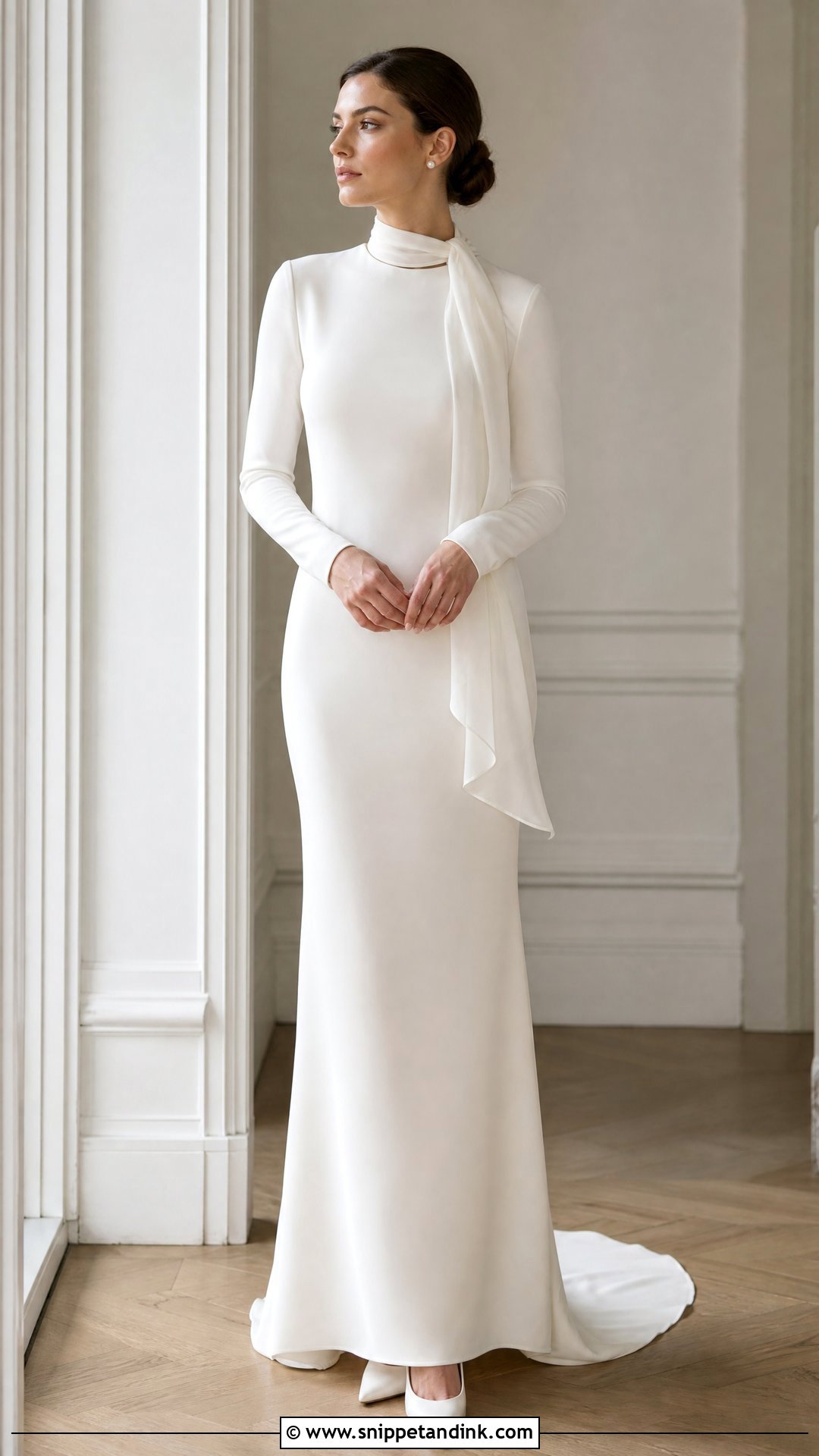 Long Sleeve Wedding Dress With Neck Scarf - Snippet and Ink - 25 Wedding Dress with Neck Scarf Ideas