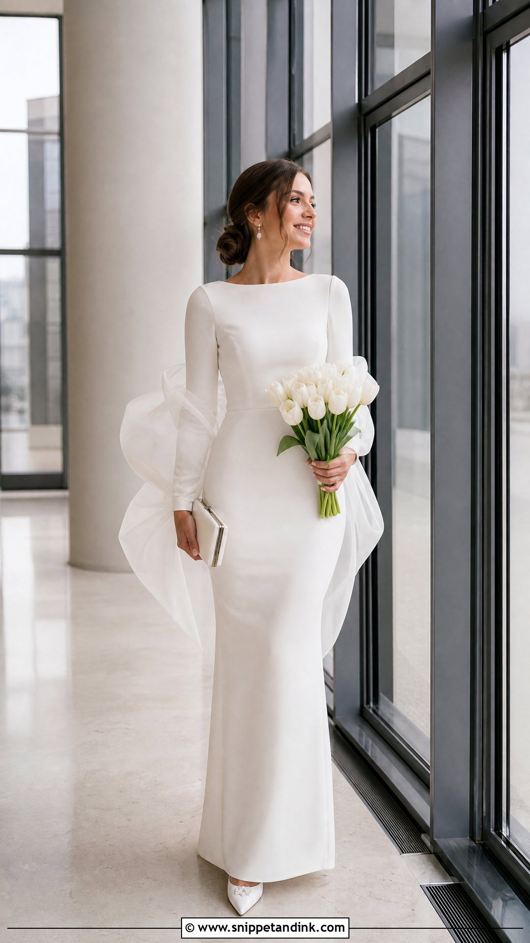Long Sleeve Wedding Dress With Organza Shawl - Snippet and Ink - 25 Wedding Dress with Shawl Ideas