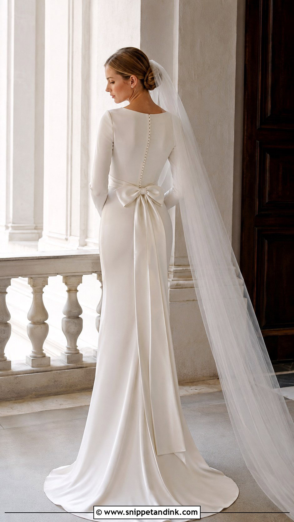 Long Sleeve Wedding Dress with Back Bow - Snippet and Ink - 20 Wedding Dresses with Bow