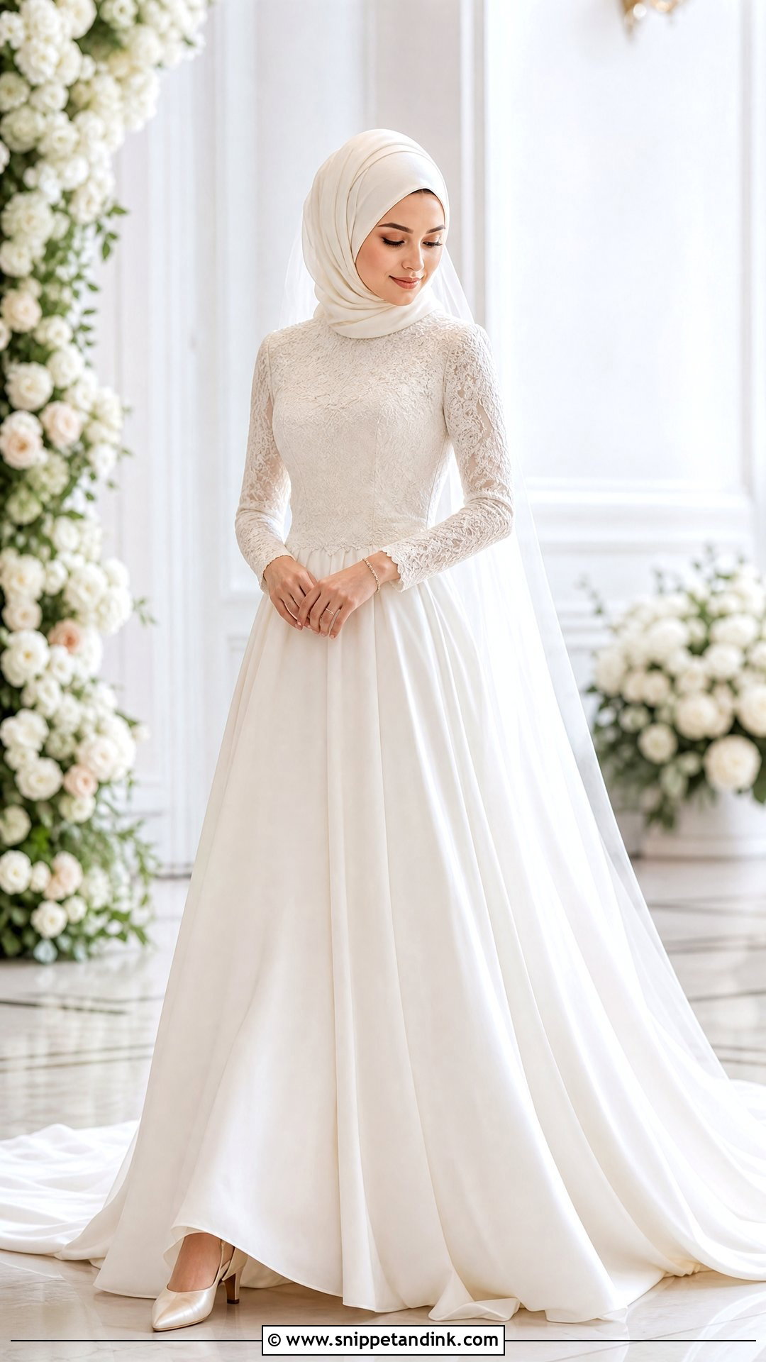 Long Sleeve Wedding Gown Hijab - Snippet and Ink - 25 Wedding Gown Hijab Ideas