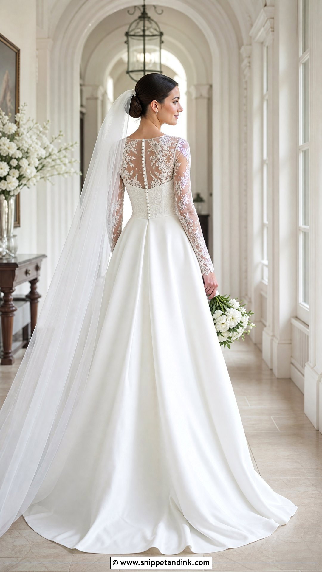 Long Sleeve Wedding Gown With Lace Bodice - Snippet and Ink - 20 Traditional Wedding Gown Ideas