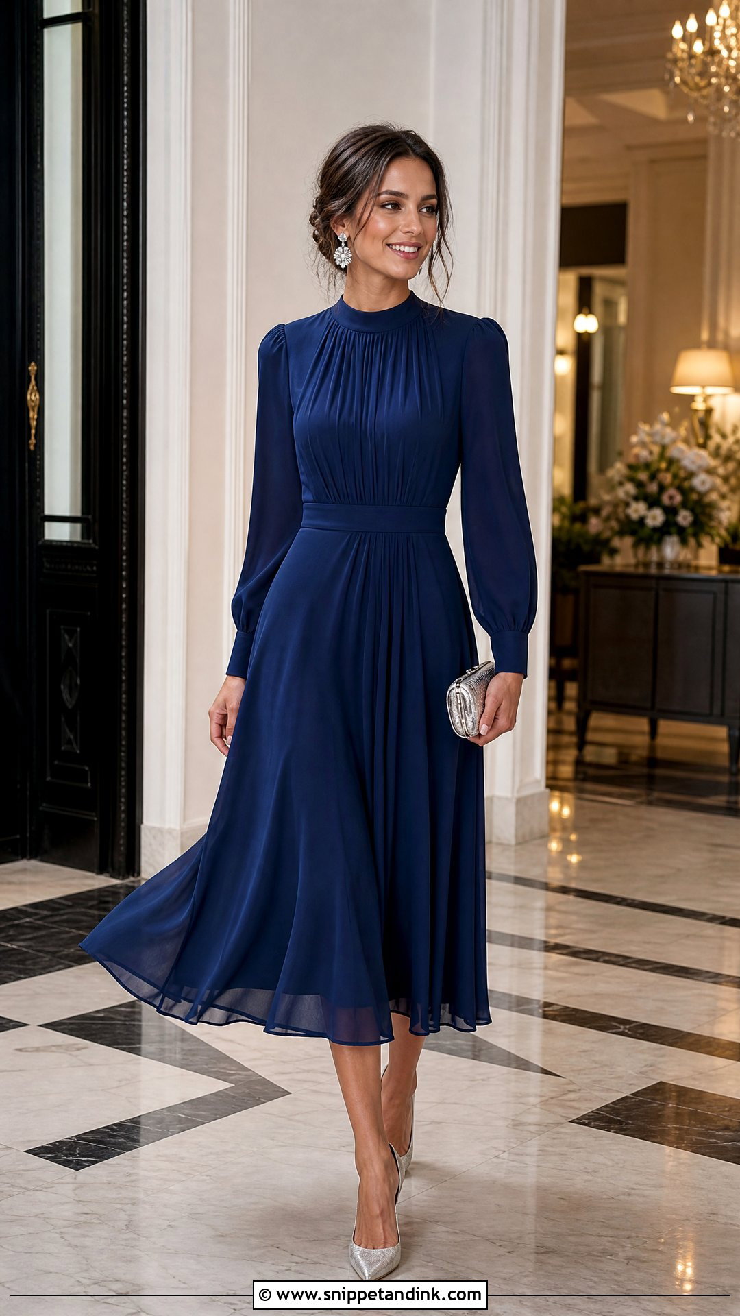 Long Sleeve Wedding Guest Dress Outfit - Snippet and Ink - 25 Attending Wedding Outfit Ideas