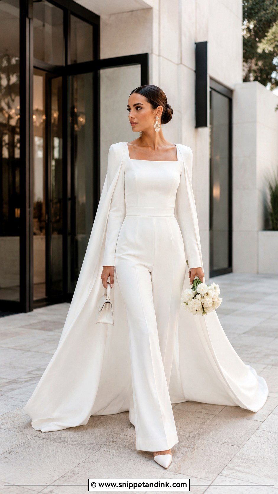 Long Sleeve Wedding Jumpsuit - Snippet and Ink - 20 Long Sleeve Wedding Ideas