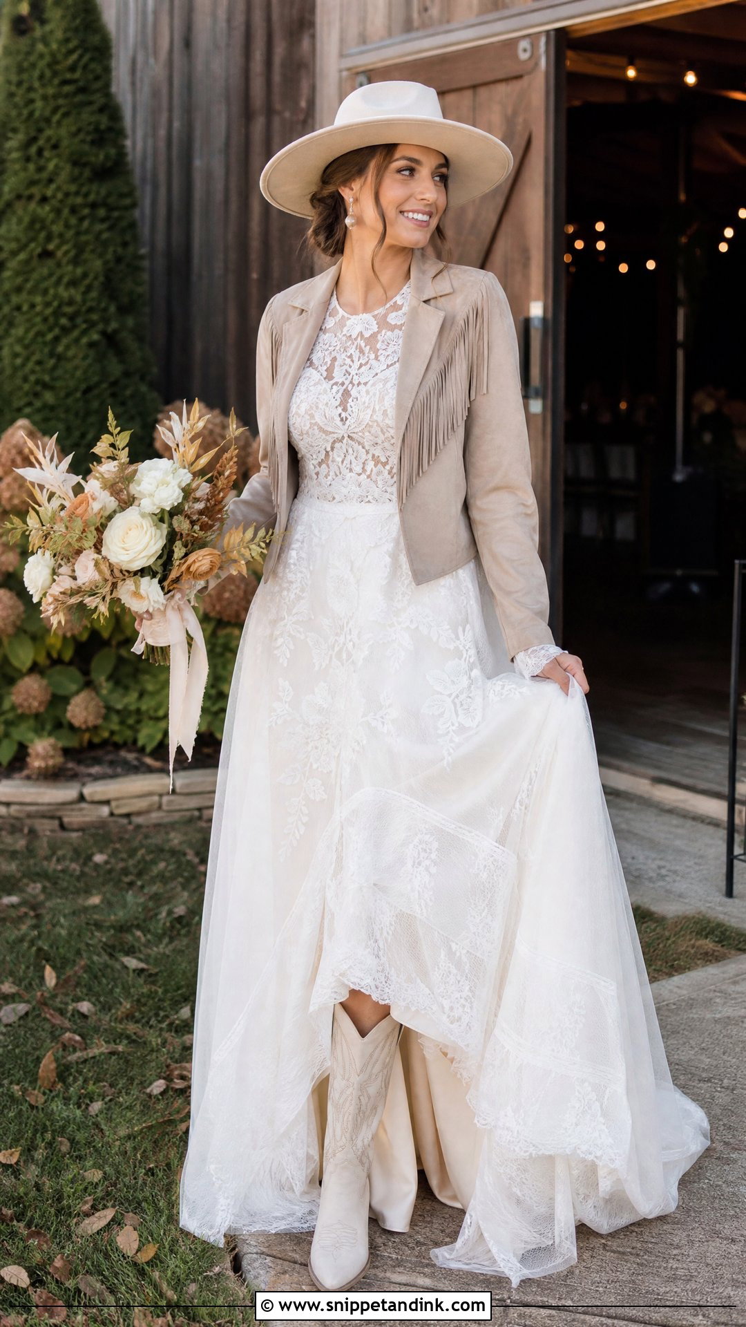 Long Sleeve Western Lace Wedding Dress - Snippet and Ink - 20 Western Lace Wedding Dress Ideas
