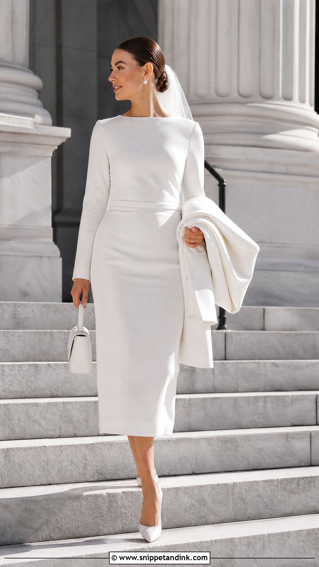 Long Sleeve Winter Courthouse Wedding Dress - Snippet and Ink - 20 Winter Wedding Dress with Sleeves