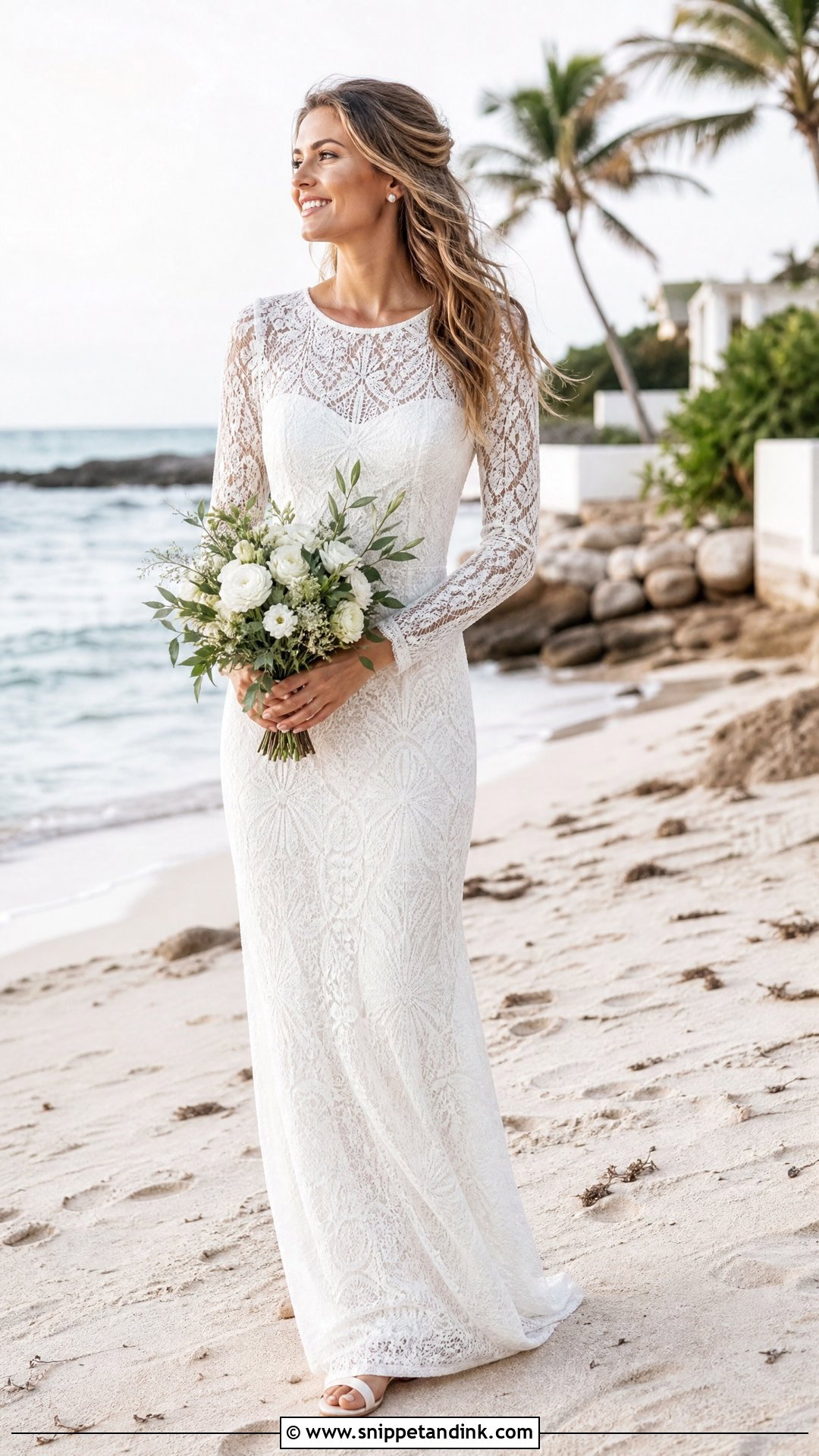 Long Sleeved Beach Wedding Dress - Snippet and Ink - 25 Long Sleeved Wedding Dress Ideas