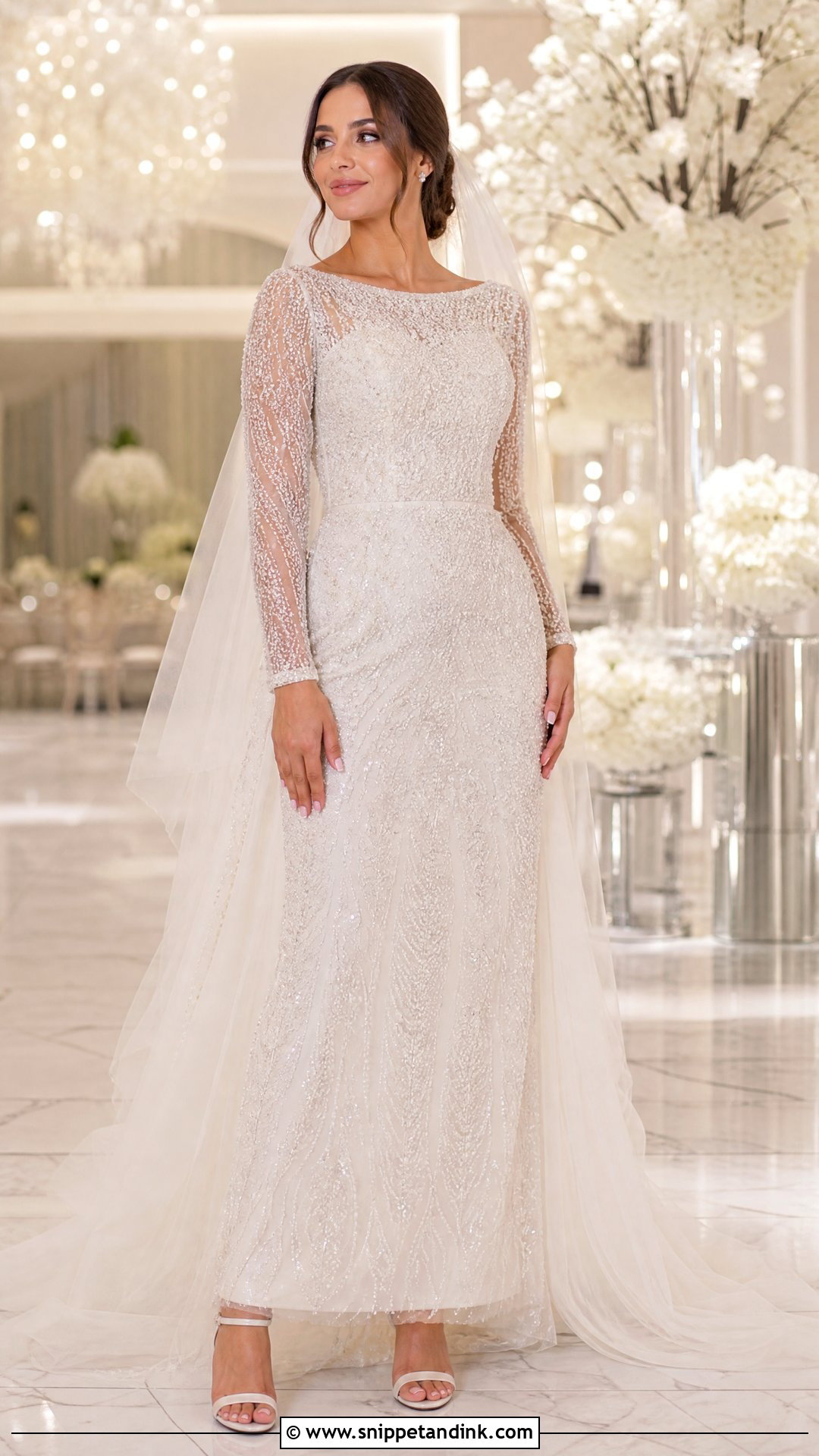 Long Sleeved Beaded Wedding Dress - Snippet and Ink - 25 Long Sleeved Wedding Dress Ideas