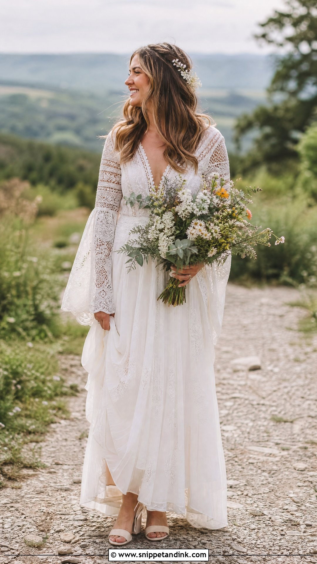 Long Sleeved Boho Wedding Dress - Snippet and Ink - 25 Long Sleeved Wedding Dress Ideas